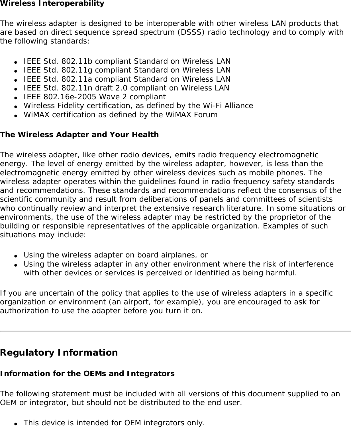 Page 235 of Intel 622ANHU Intel Centrino Advanced-N 6200 User Manual Contents