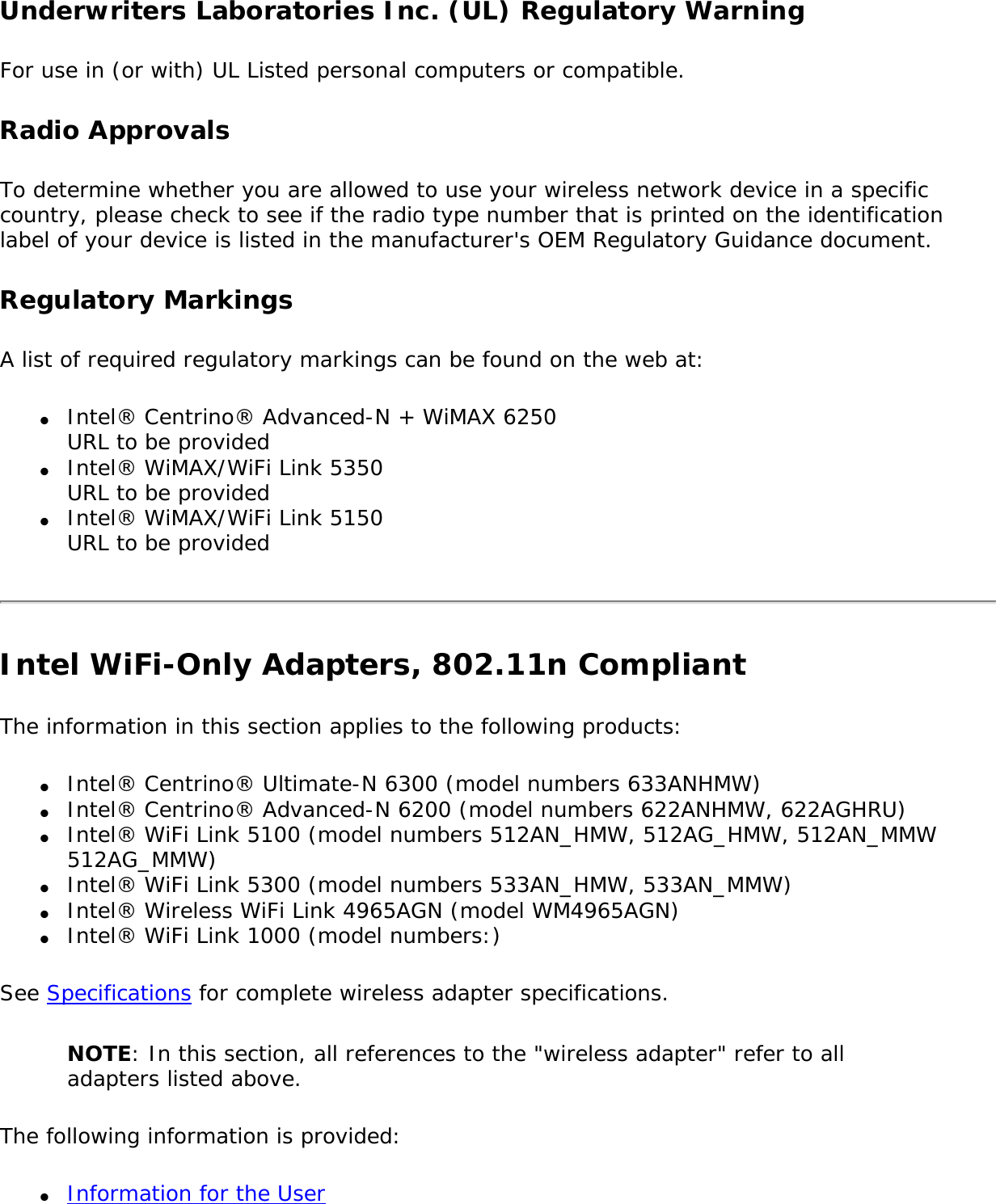 Page 238 of Intel 622ANHU Intel Centrino Advanced-N 6200 User Manual Contents