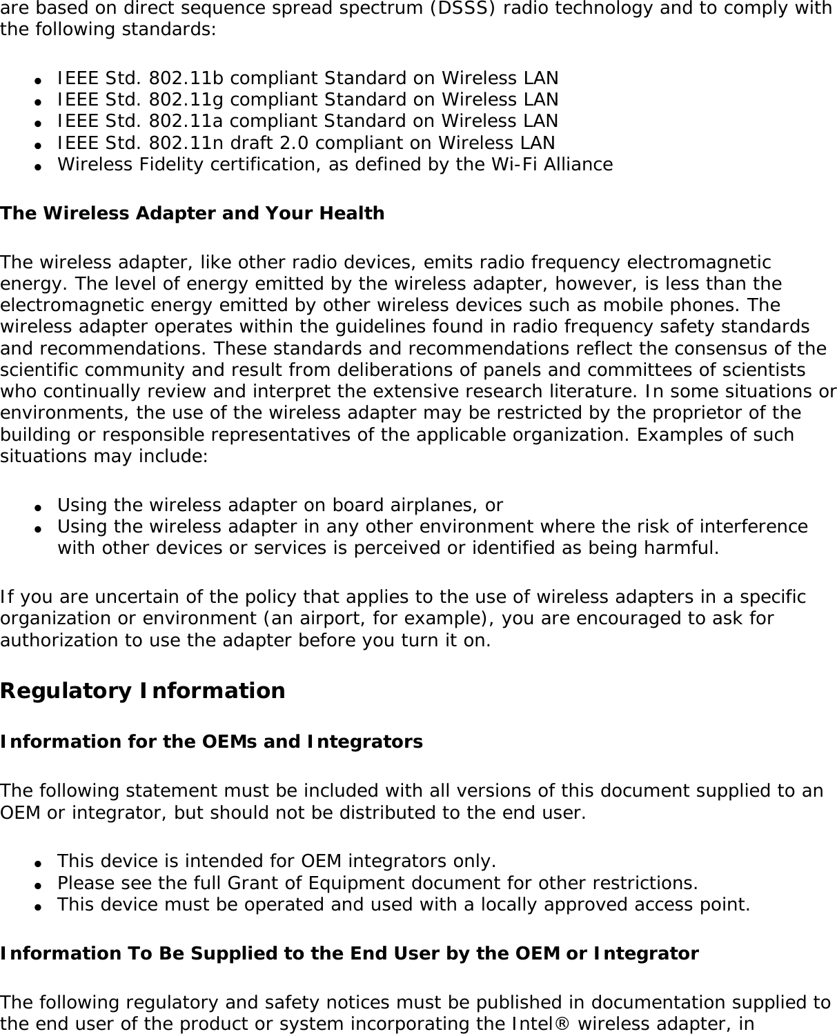 Page 241 of Intel 622ANHU Intel Centrino Advanced-N 6200 User Manual Contents