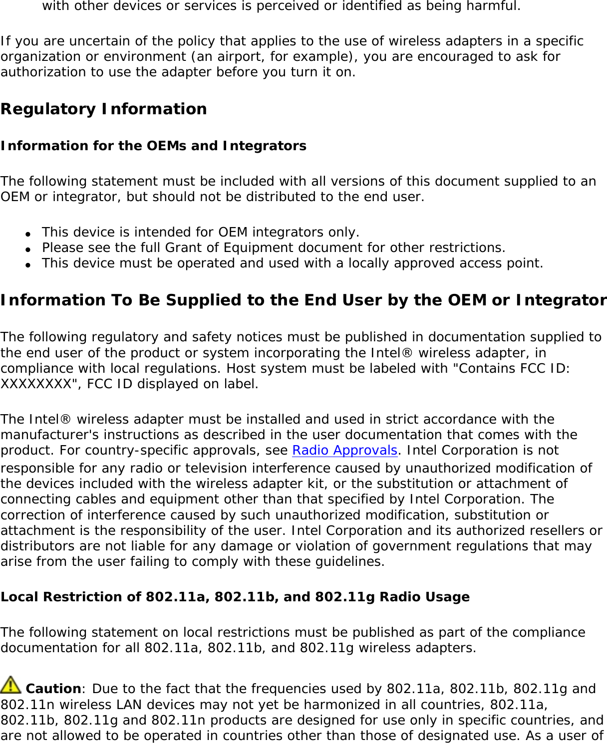 Page 250 of Intel 622ANHU Intel Centrino Advanced-N 6200 User Manual Contents