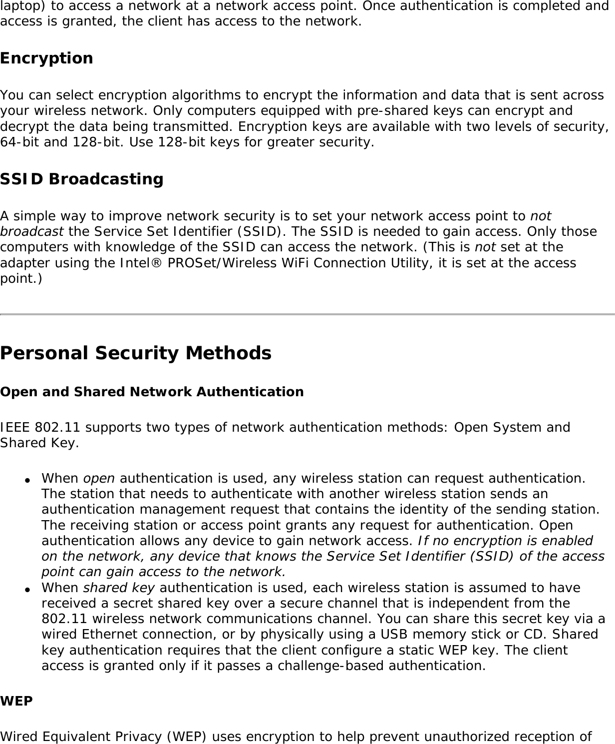 Page 98 of Intel 622ANHU Intel Centrino Advanced-N 6200 User Manual Contents