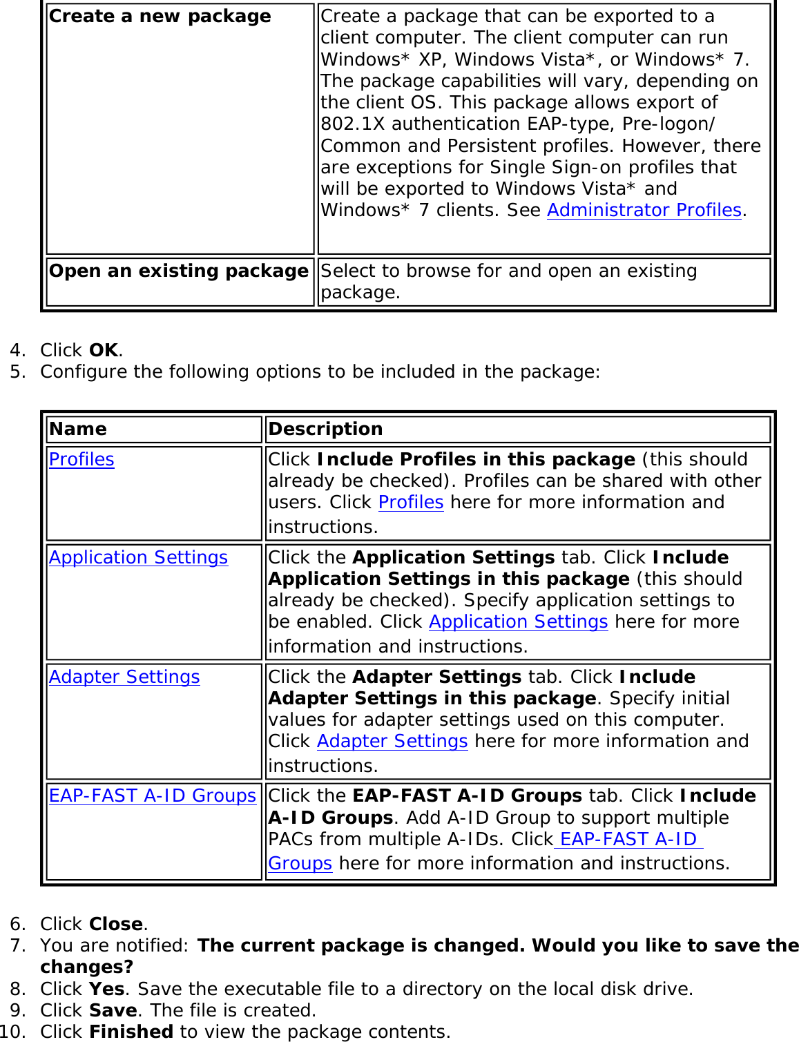 Page 116 of Intel 622ANXH Intel Centrino Advanced-N+WiMax 6250 User Manual 