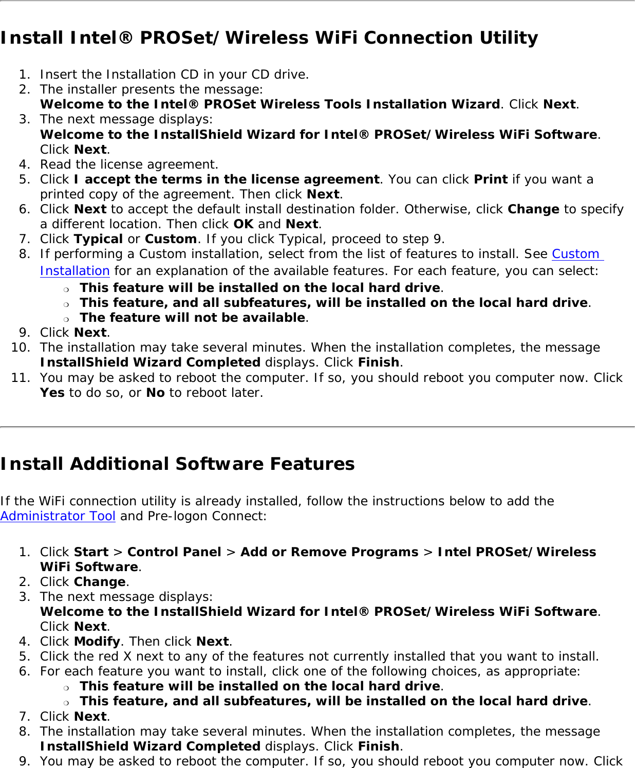 Page 13 of Intel 622ANXH Intel Centrino Advanced-N+WiMax 6250 User Manual 