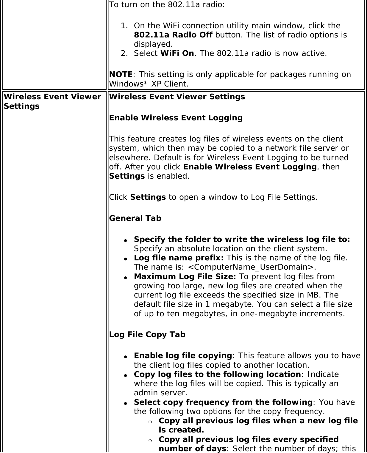 Page 139 of Intel 622ANXH Intel Centrino Advanced-N+WiMax 6250 User Manual 
