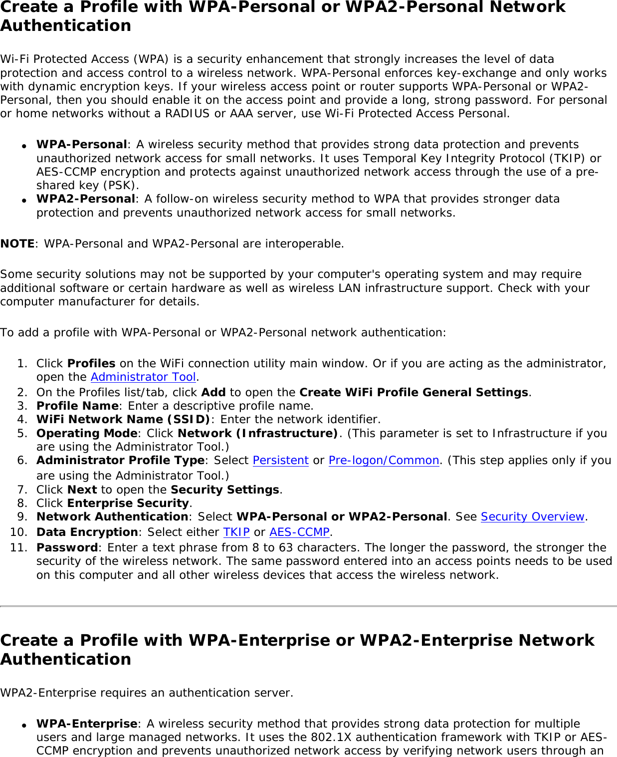 Page 180 of Intel 622ANXH Intel Centrino Advanced-N+WiMax 6250 User Manual 