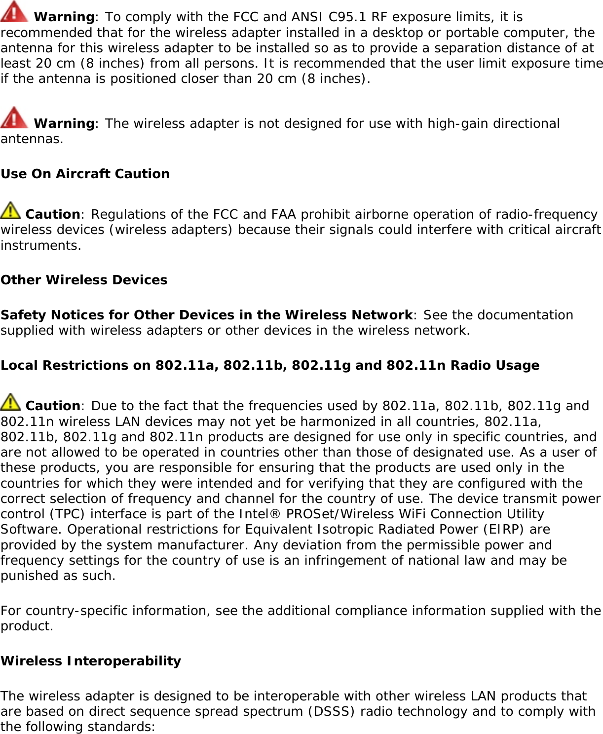 Page 244 of Intel 622ANXH Intel Centrino Advanced-N+WiMax 6250 User Manual 