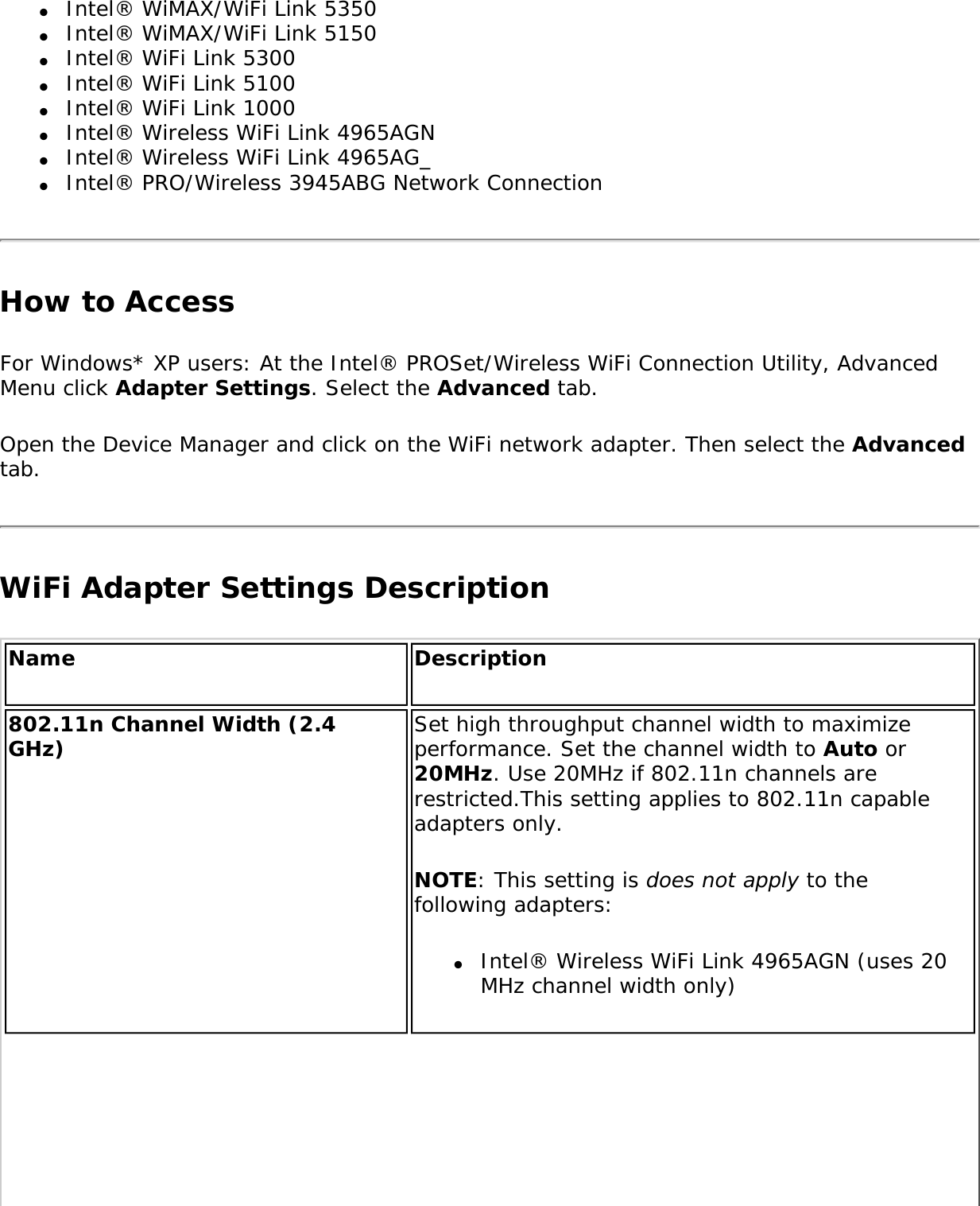 Page 60 of Intel 622ANXH Intel Centrino Advanced-N+WiMax 6250 User Manual 