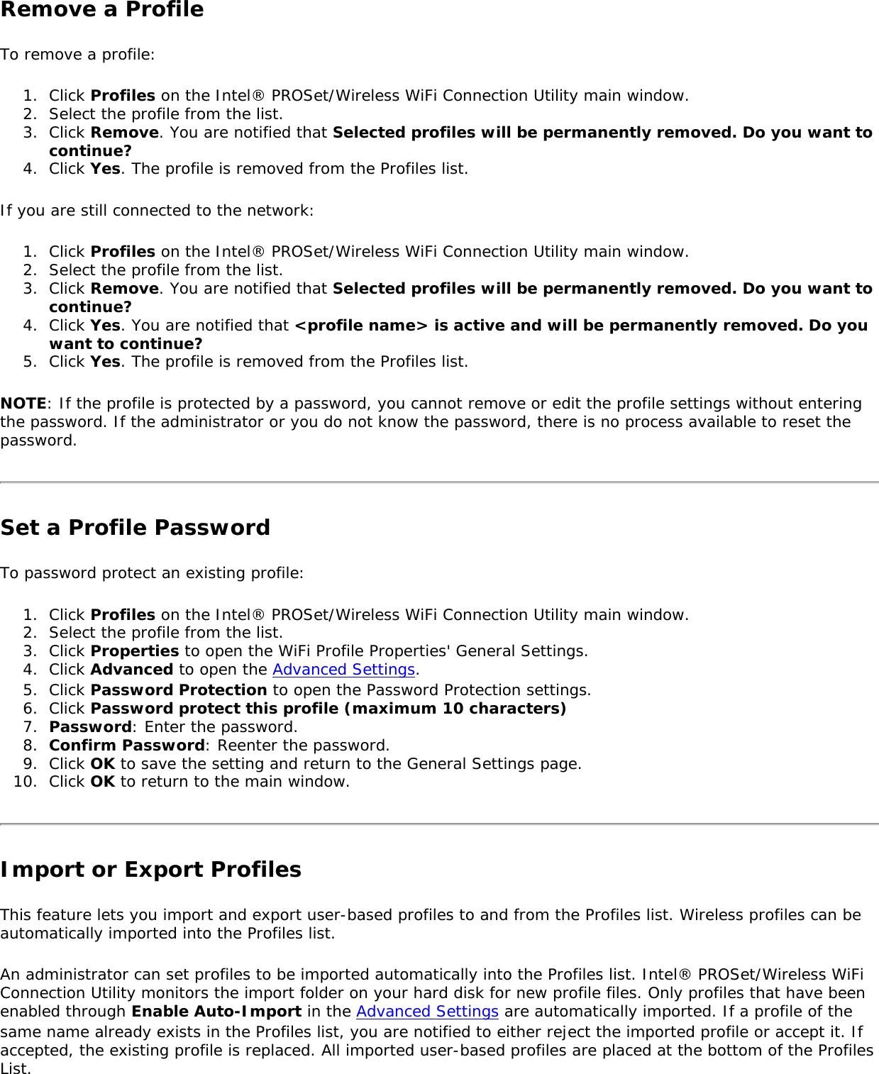 Page 76 of Intel 622ANXH Intel Centrino Advanced-N+WiMax 6250 User Manual 