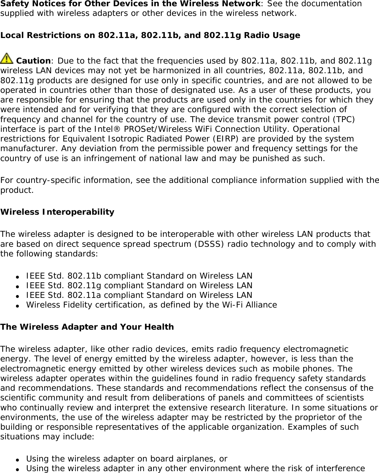 Page 249 of Intel 633ANHU Intel Centrino Ultimate-N 6300 User Manual Contents