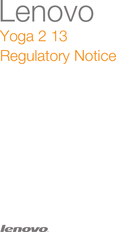LenovoYoga 2 13Regulatory Notice