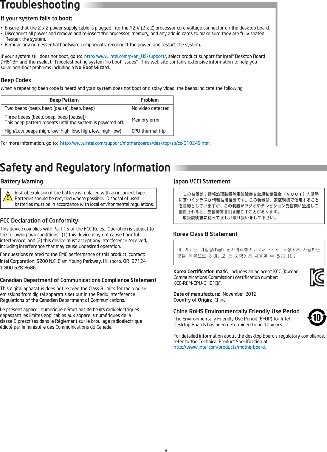 Page 8 of 10 - Intel Intel-Intel-Computer-Hardware-Dh61Bf-Users-Manual- G83168-001 Intel-intel-computer-hardware-dh61bf-users-manual