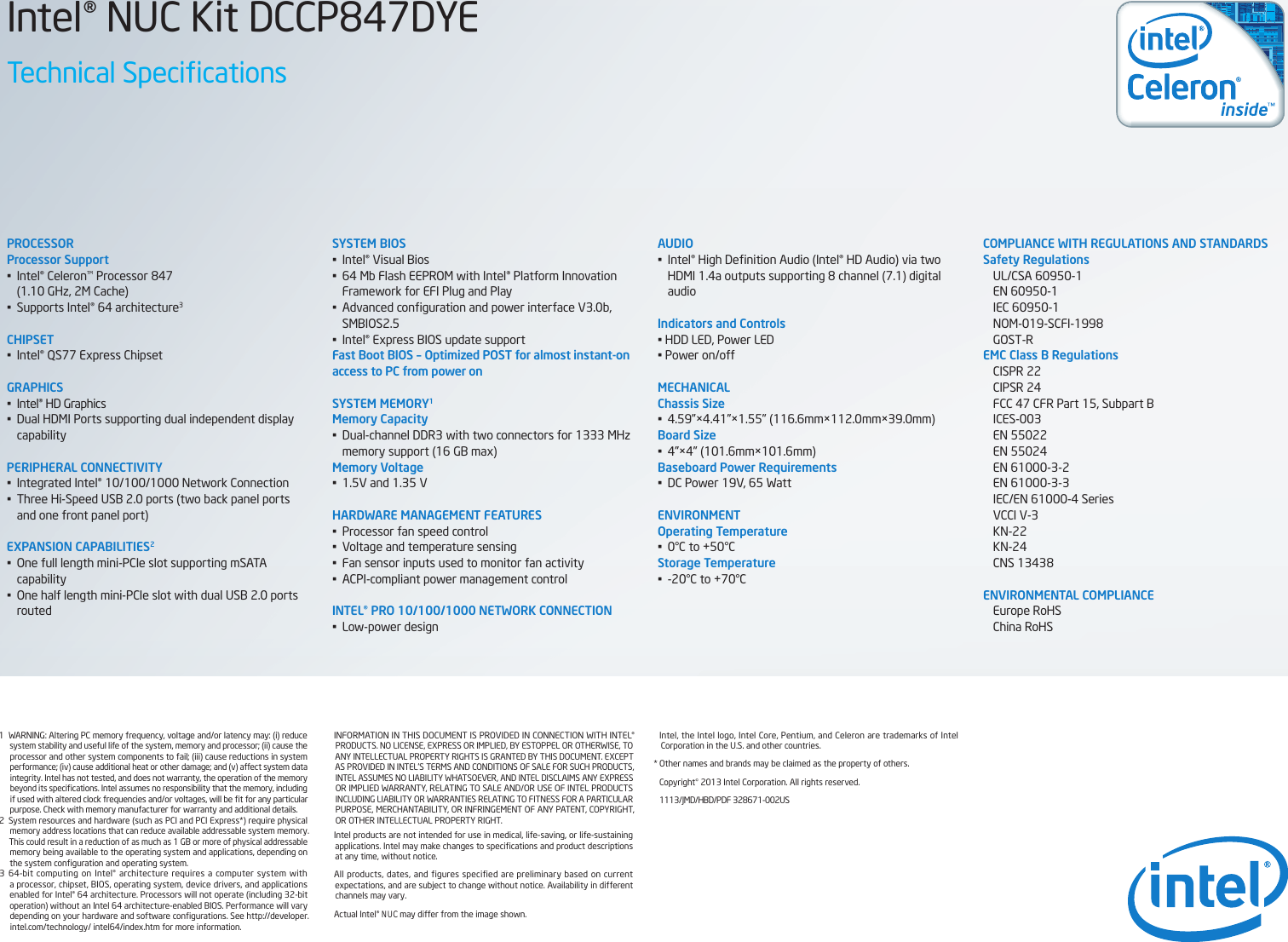 Page 4 of 4 - Intel Intel-Intel-Desktop-Motherboard-Intel-Qs77-Express-Chipset-Boxdccp847Dye-Users-Manual- Intel® NUC Kit DCCP847DYE  Intel-intel-desktop-motherboard-intel-qs77-express-chipset-boxdccp847dye-users-manual