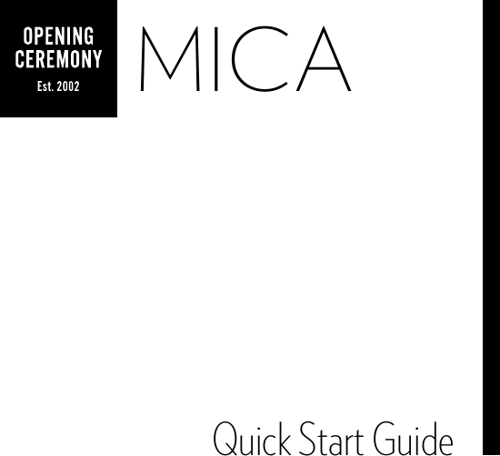 MICAQuick Start Guide