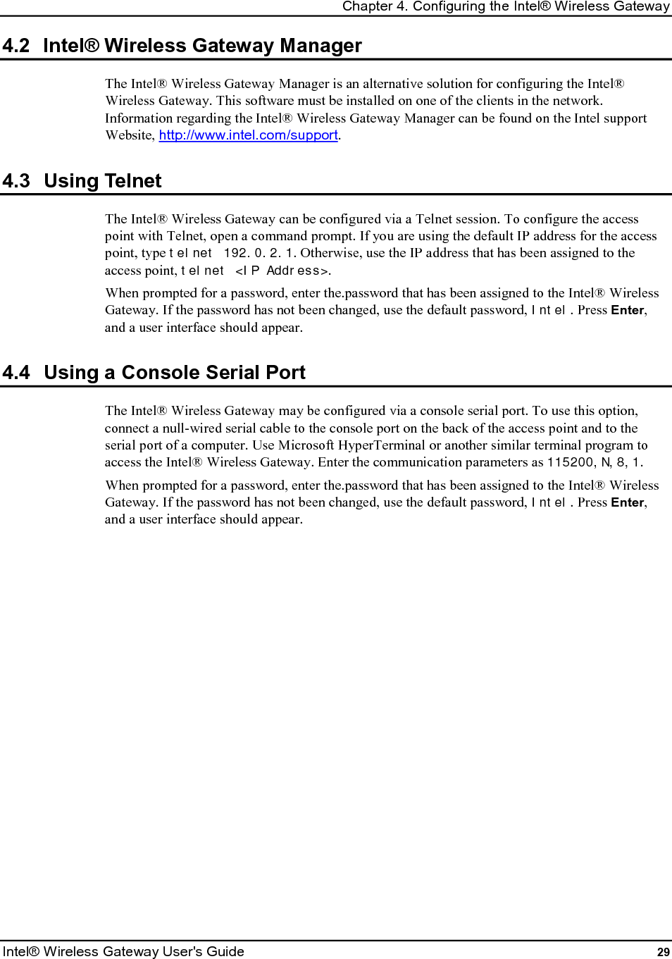  Intel® Wireless Gateway User&apos;s Guide  30 