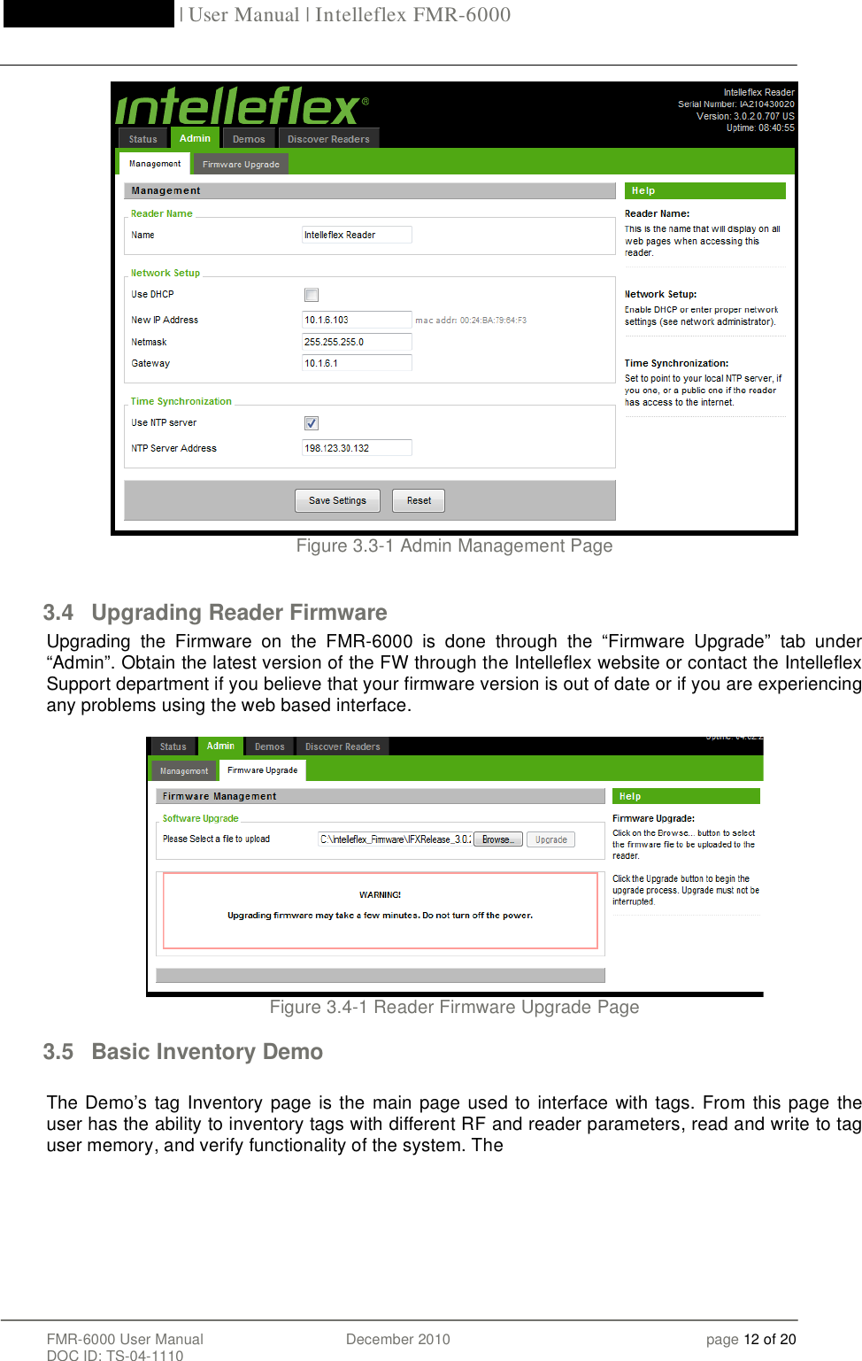 Page 12 of Intelleflex FMR-6000 RFID Reader User Manual 20DecFMR 6000