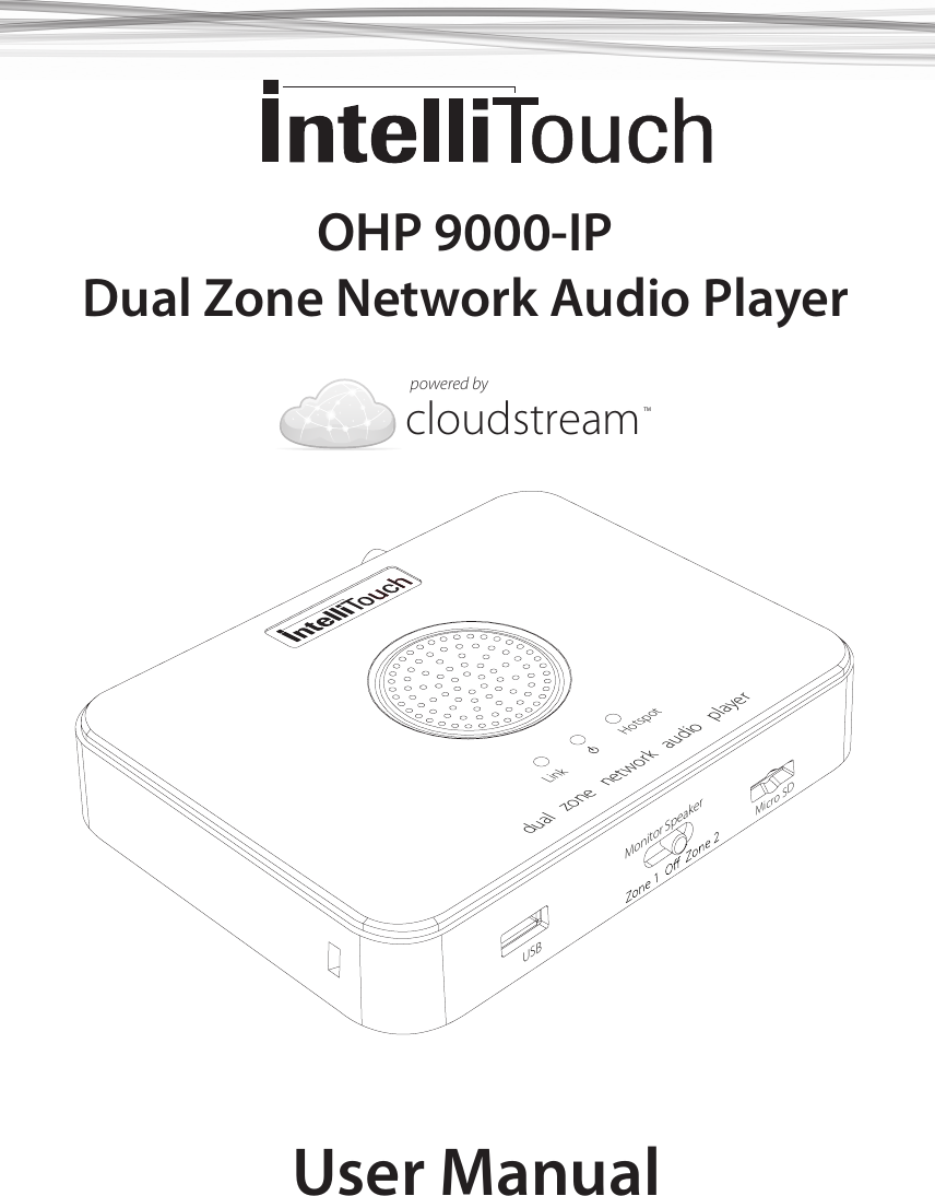 IntelliTouch OHP9000IP IntelliTouch Dual Zone Media Player User Manual