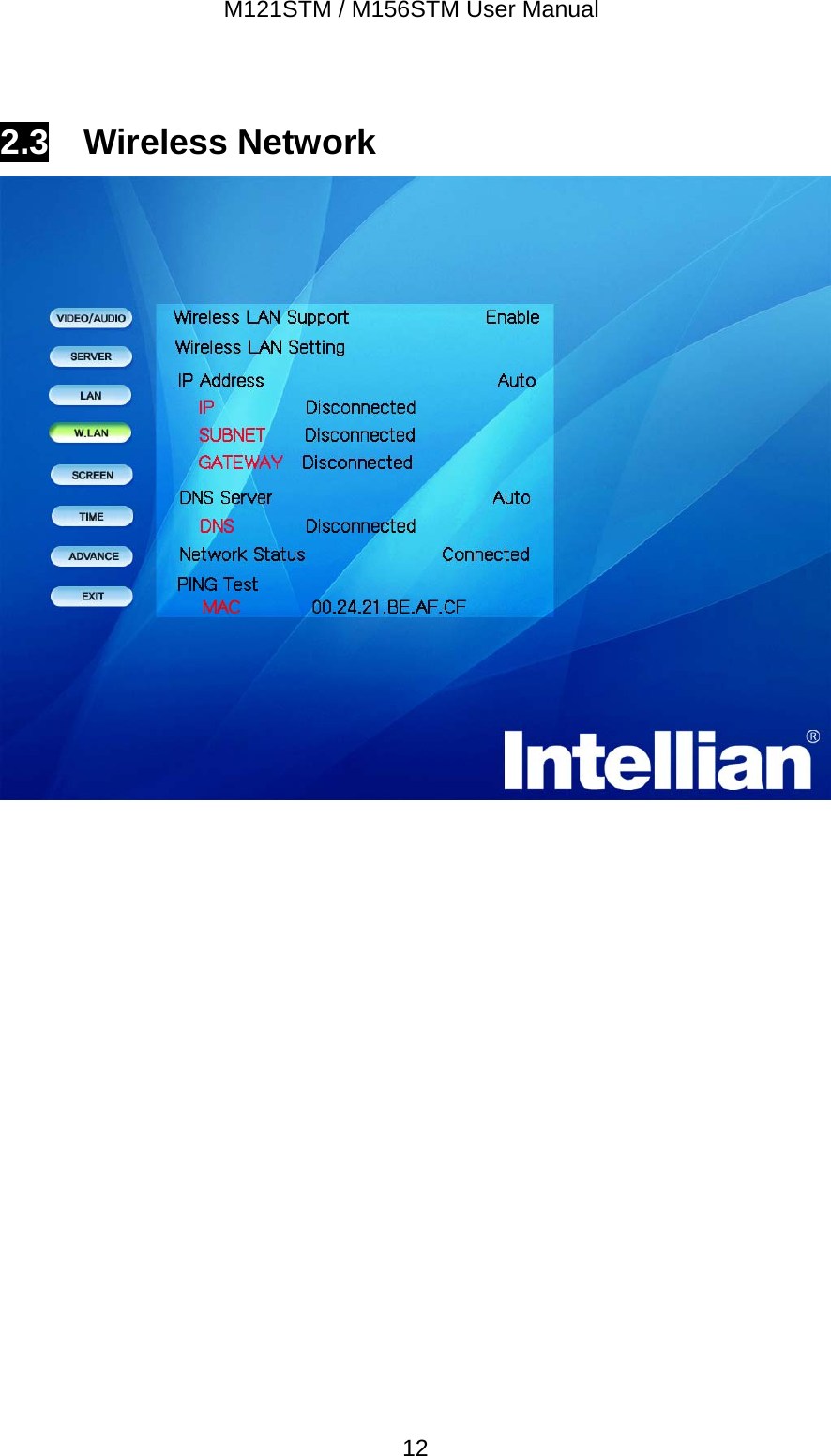 M121STM / M156STM User Manual  122.3  Wireless Network   