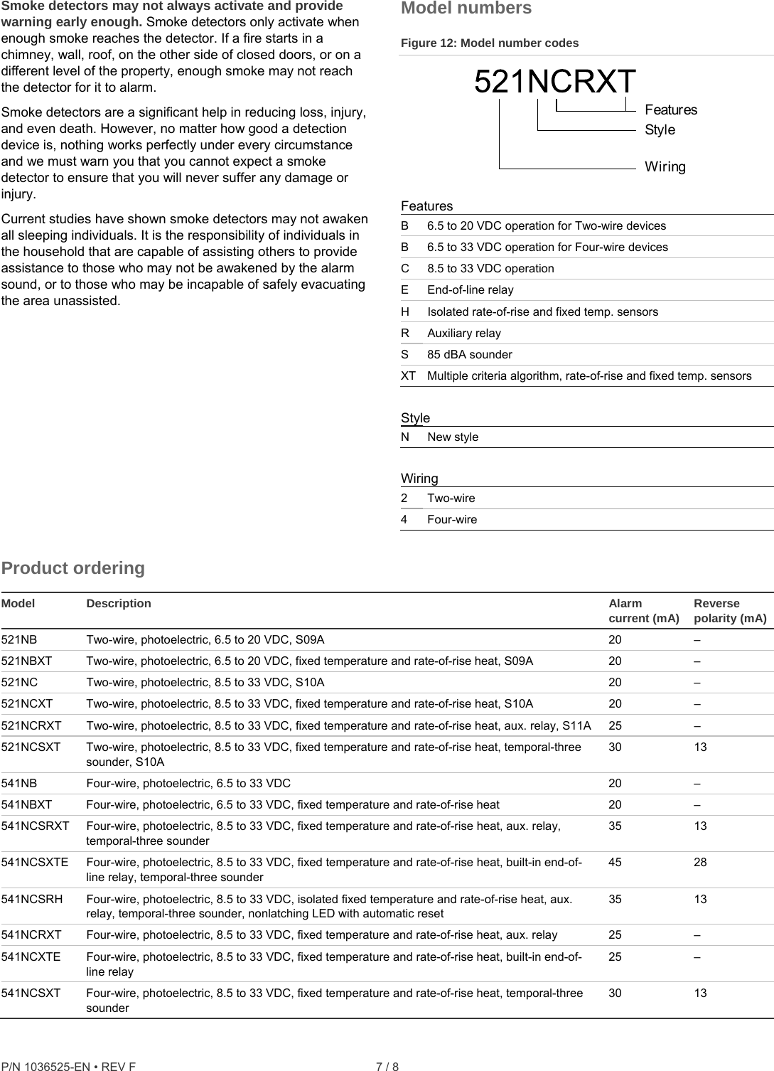 Page 7 of 8 - InterLogix 1036525-En-Rev-F-Esl-500N-Series-Smoke-Detector-Installation-Sheet - 1036525-EN Rev F ESL 500N Series Smoke Detector Installation Sheetx User Manual