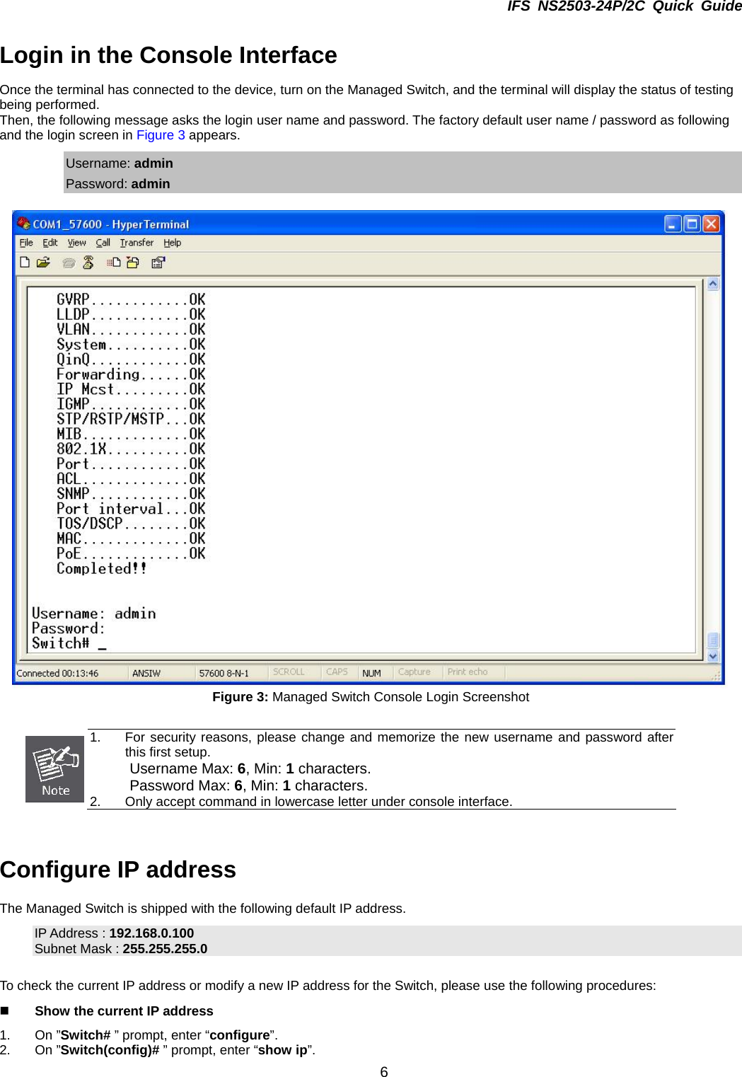Page 6 of 11 - InterLogix 1072575 R00.05 Ns2503-24P 2C Quick Installation Guide IFS NS2503-24P/2C User Manual