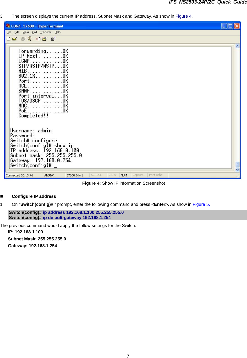 Page 7 of 11 - InterLogix 1072575 R00.05 Ns2503-24P 2C Quick Installation Guide IFS NS2503-24P/2C User Manual