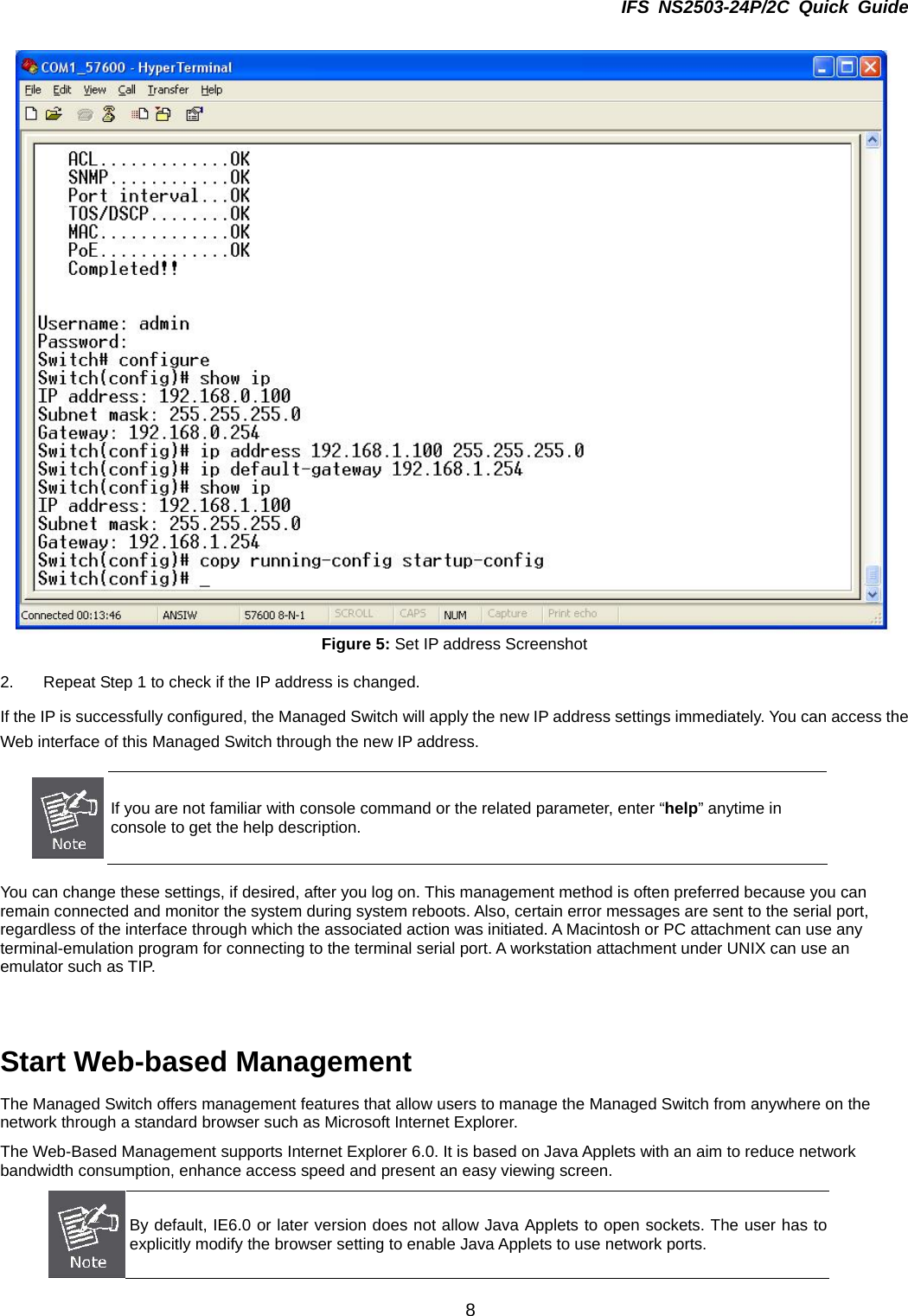 Page 8 of 11 - InterLogix 1072575 R00.05 Ns2503-24P 2C Quick Installation Guide IFS NS2503-24P/2C User Manual