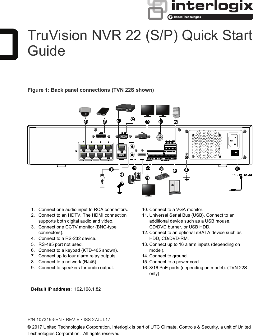 Page 1 of 8 - InterLogix 1073193E-Truvision-Nvr-22-Nvr-22S-Nvr-22P-Quick-Start-Guide-En TruVision NVR 22 (S/P) Quick Start Guide User Manual