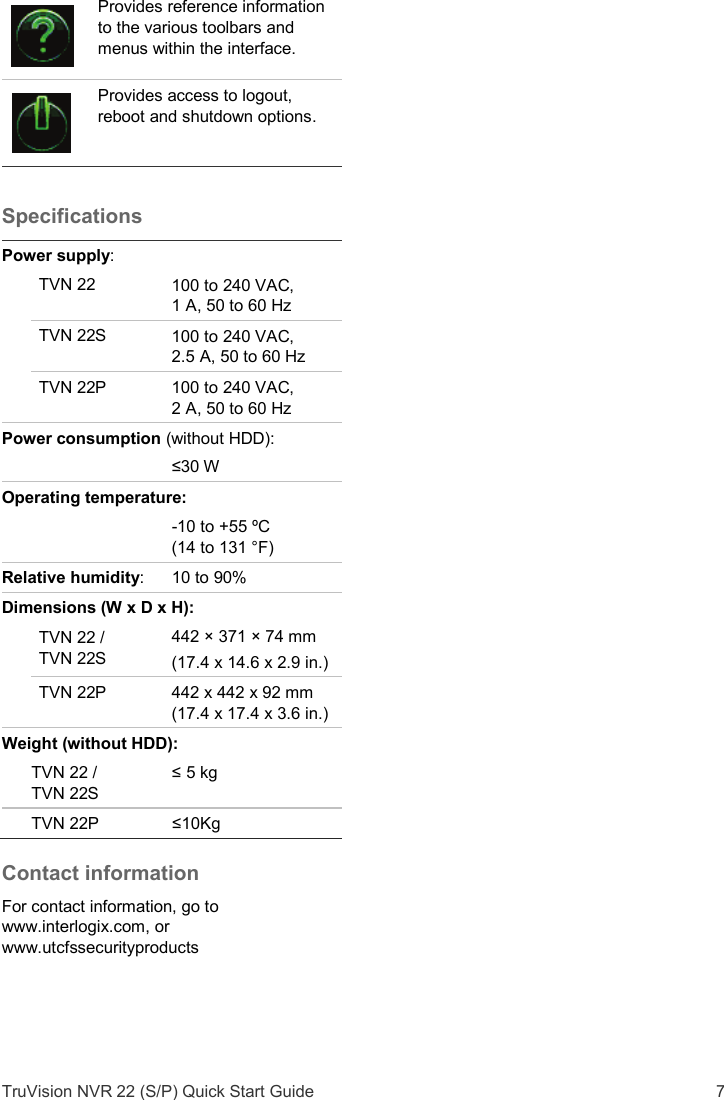 Page 7 of 8 - InterLogix 1073193E-Truvision-Nvr-22-Nvr-22S-Nvr-22P-Quick-Start-Guide-En TruVision NVR 22 (S/P) Quick Start Guide User Manual