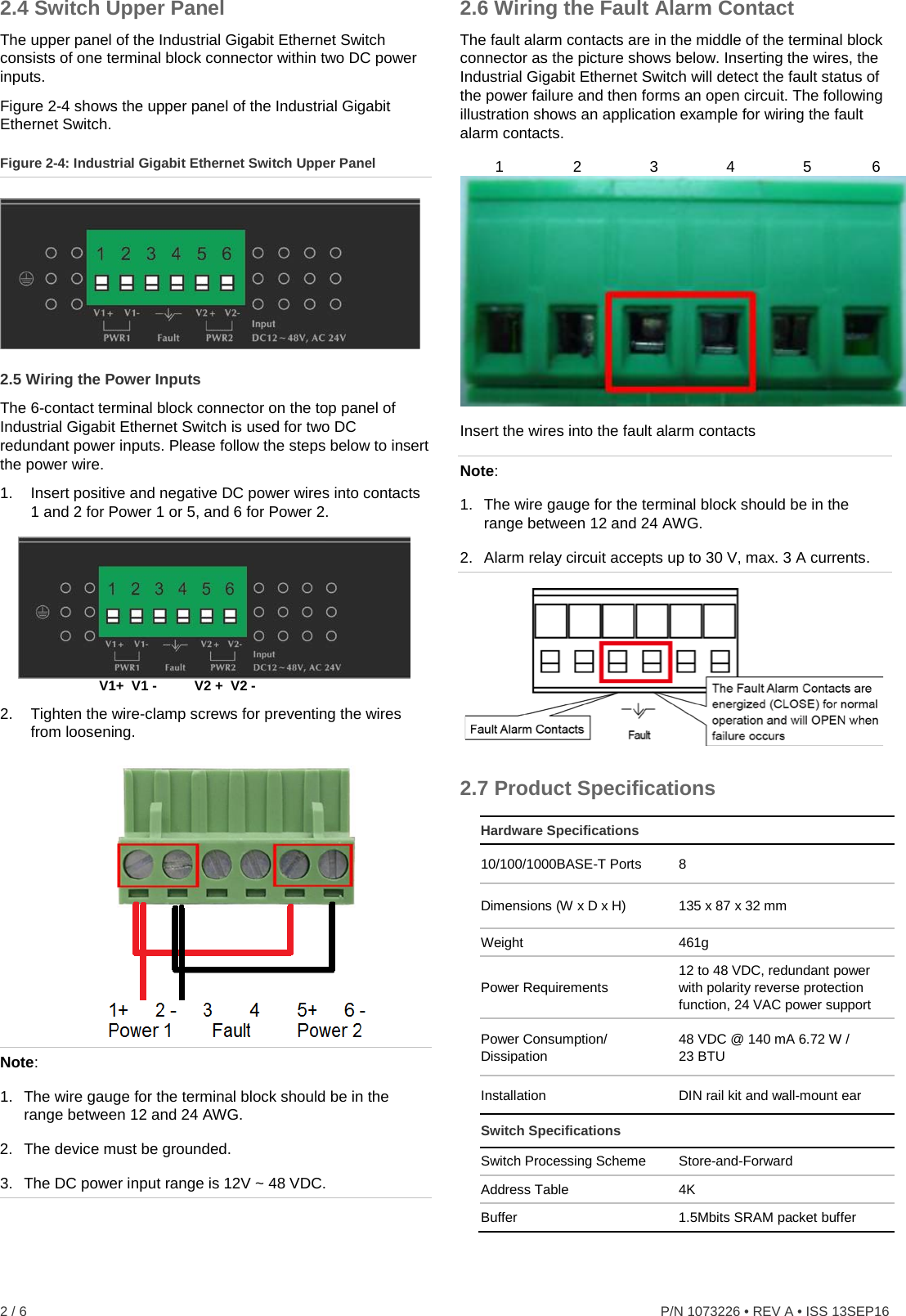 Page 2 of 6 - InterLogix 1073226A-Ns3050-8T-User-Manual-En 8-Port 10/100/1000Mbps Industrial Gigabit Ethernet Switch - NS3050-8P User Manual