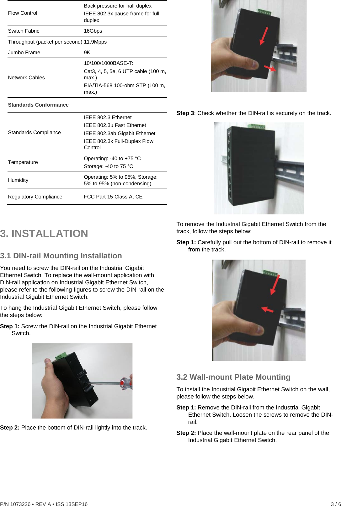 Page 3 of 6 - InterLogix 1073226A-Ns3050-8T-User-Manual-En 8-Port 10/100/1000Mbps Industrial Gigabit Ethernet Switch - NS3050-8P User Manual