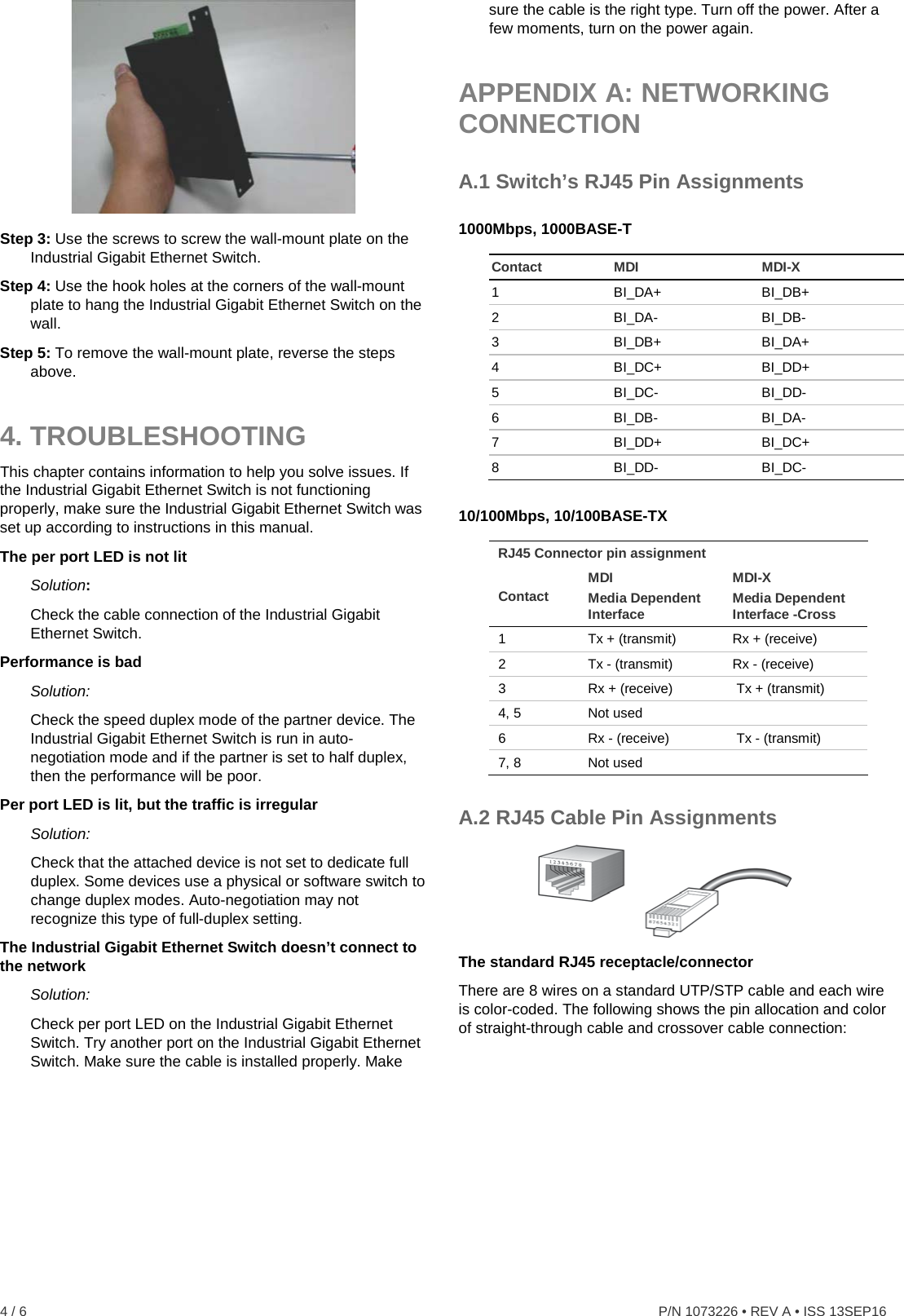 Page 4 of 6 - InterLogix 1073226A-Ns3050-8T-User-Manual-En 8-Port 10/100/1000Mbps Industrial Gigabit Ethernet Switch - NS3050-8P User Manual