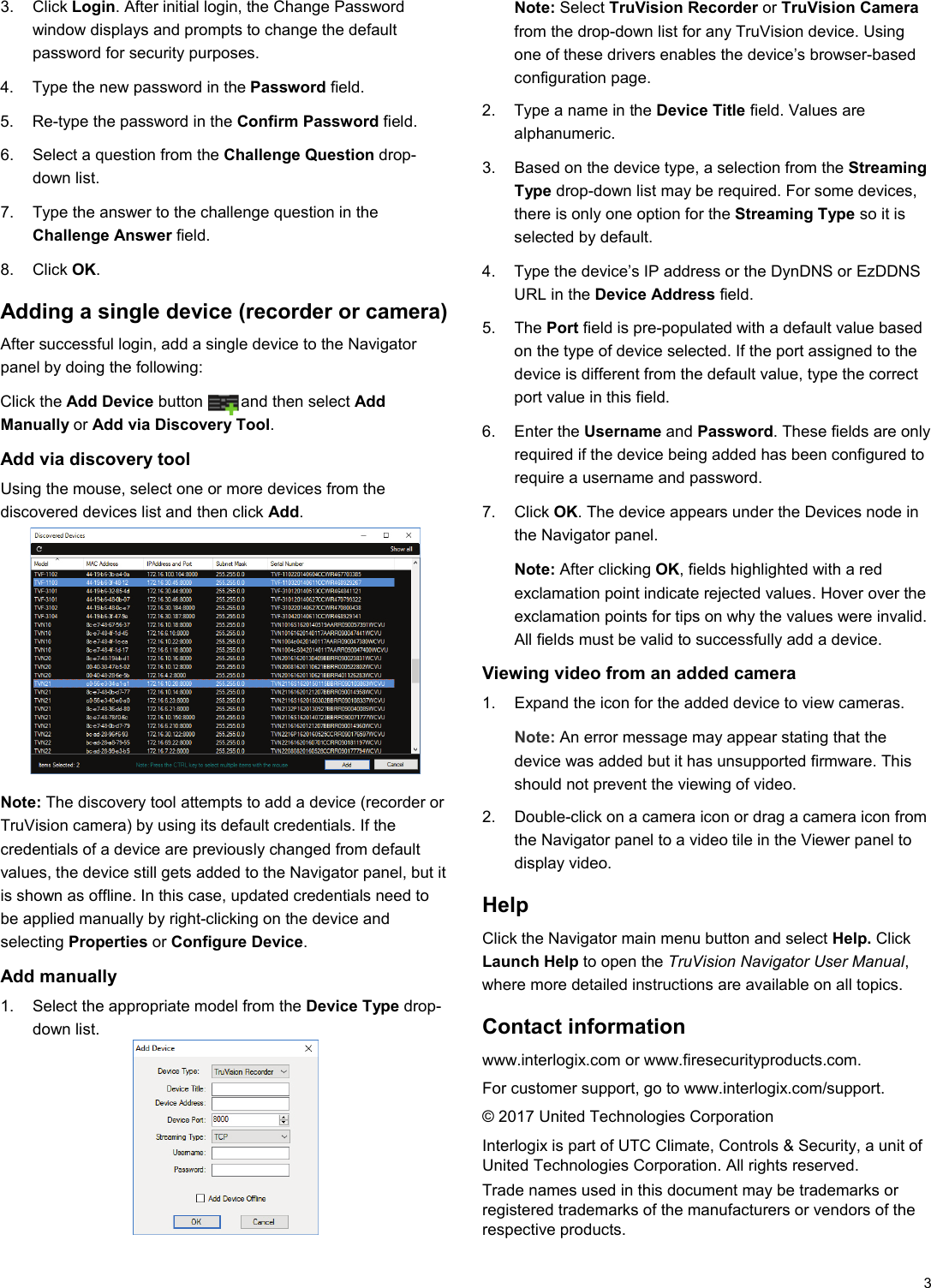 Page 3 of 3 - InterLogix 1073273B-Truvision-Navigator-7.1-Quick-Start-Guide-En TruVision Navigator 7.1 Quick Start Guide User Manual