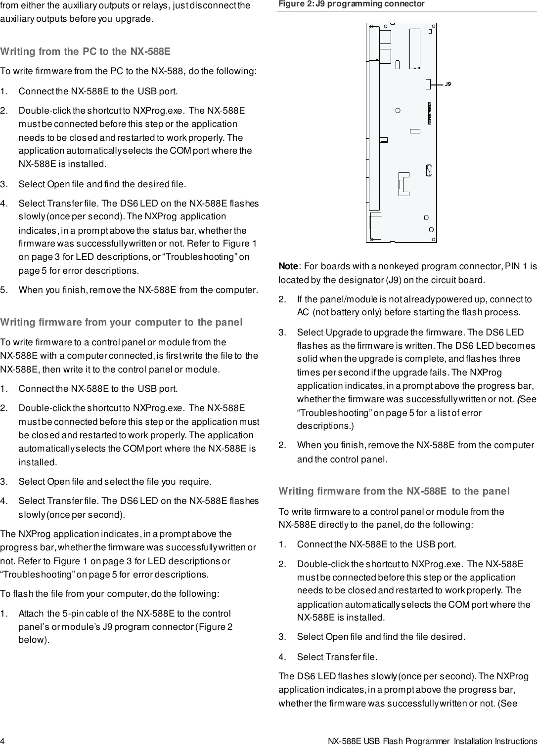 Page 4 of 5 - NX-588E USB Flash Programmer Installation Instructions  466-2257 REV C