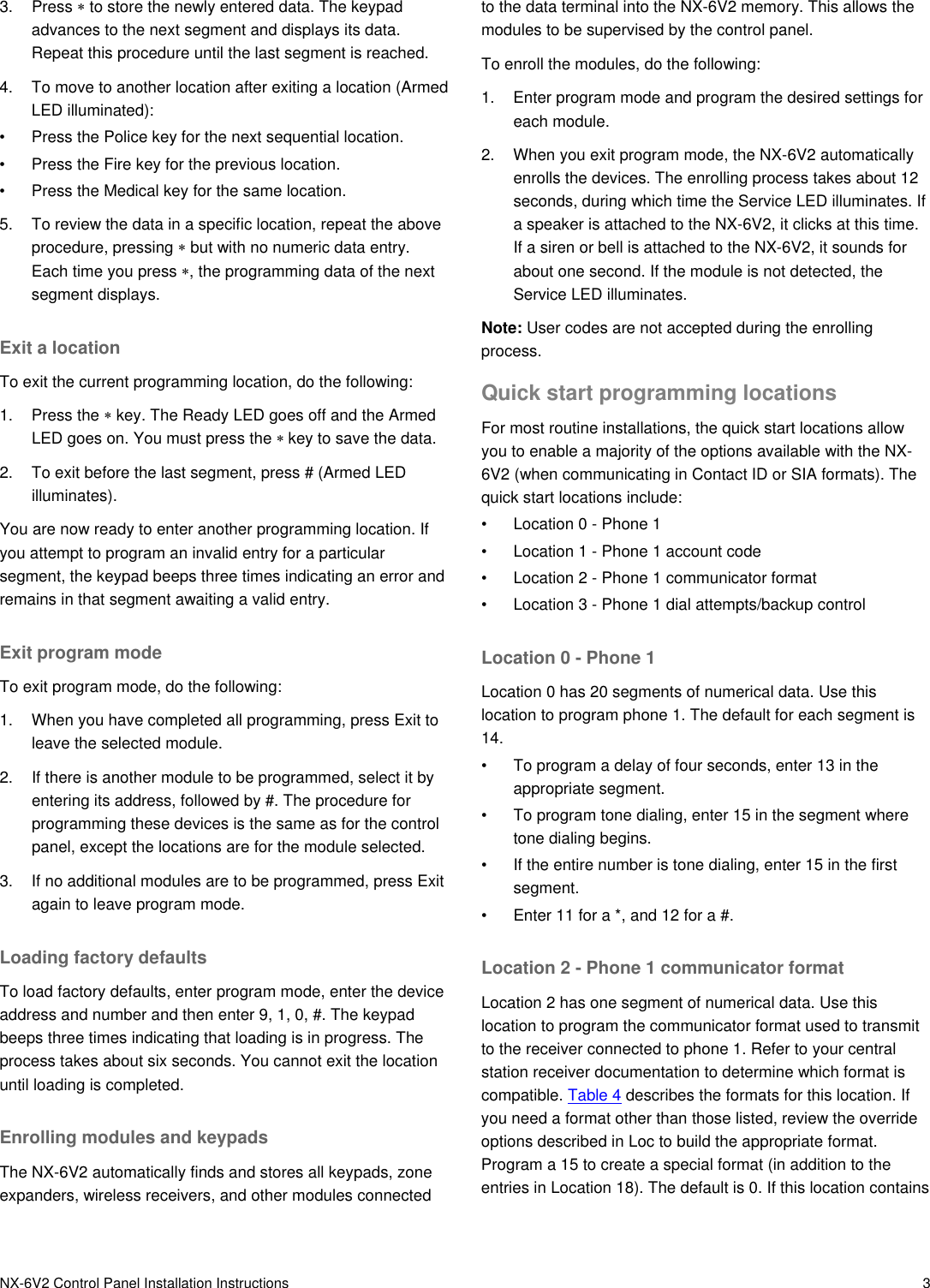 Page 3 of 10 - NX-6V2 Control Panel Installation Instructions  466-2338 REV B Install