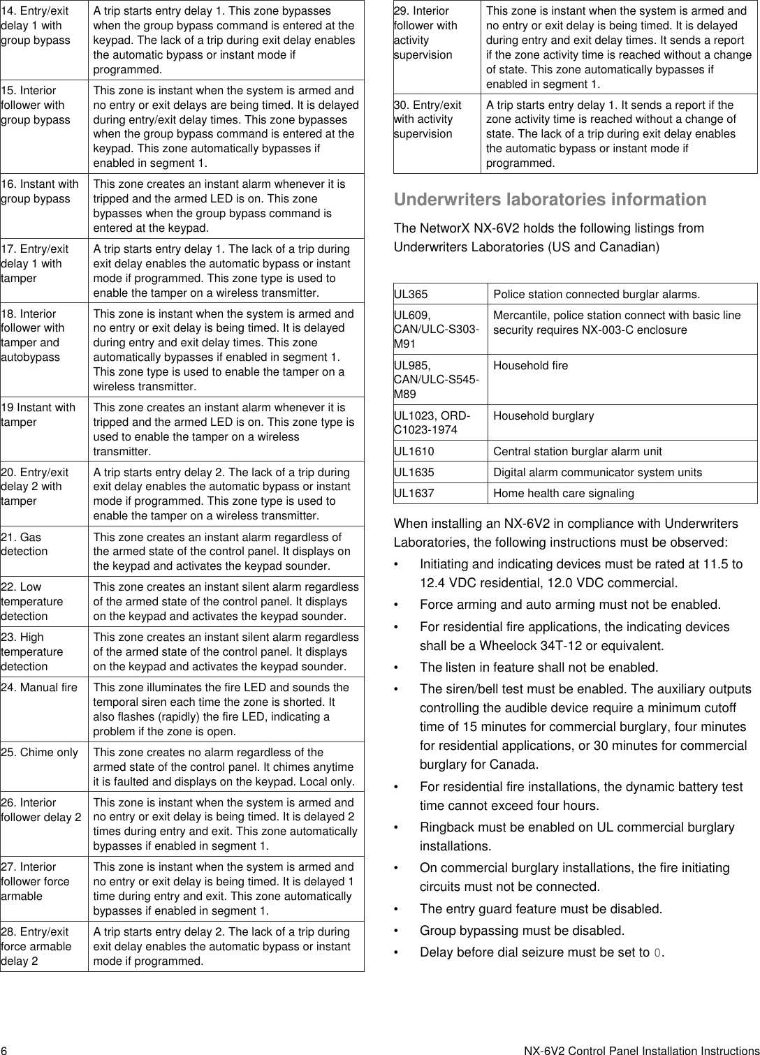 Page 6 of 10 - NX-6V2 Control Panel Installation Instructions  466-2338 REV B Install