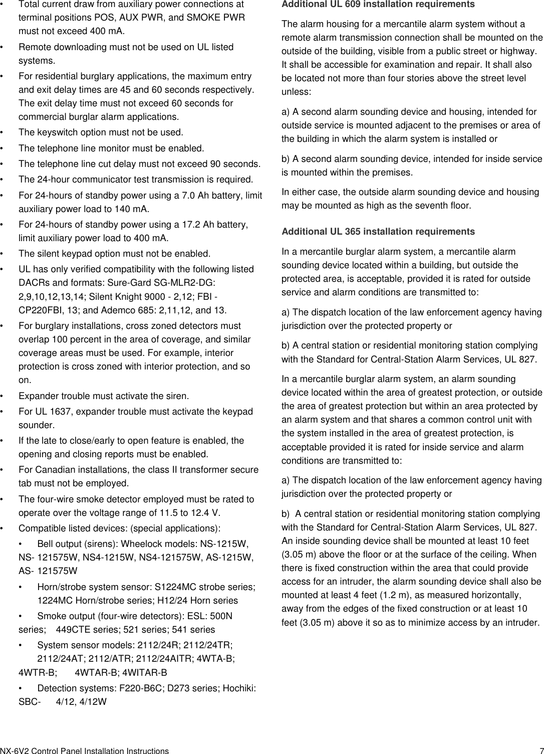 Page 7 of 10 - NX-6V2 Control Panel Installation Instructions  466-2338 REV B Install