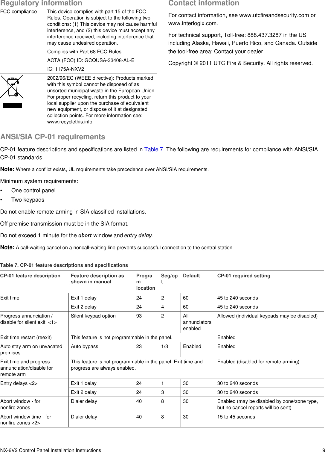 Page 9 of 10 - NX-6V2 Control Panel Installation Instructions  466-2338 REV B Install