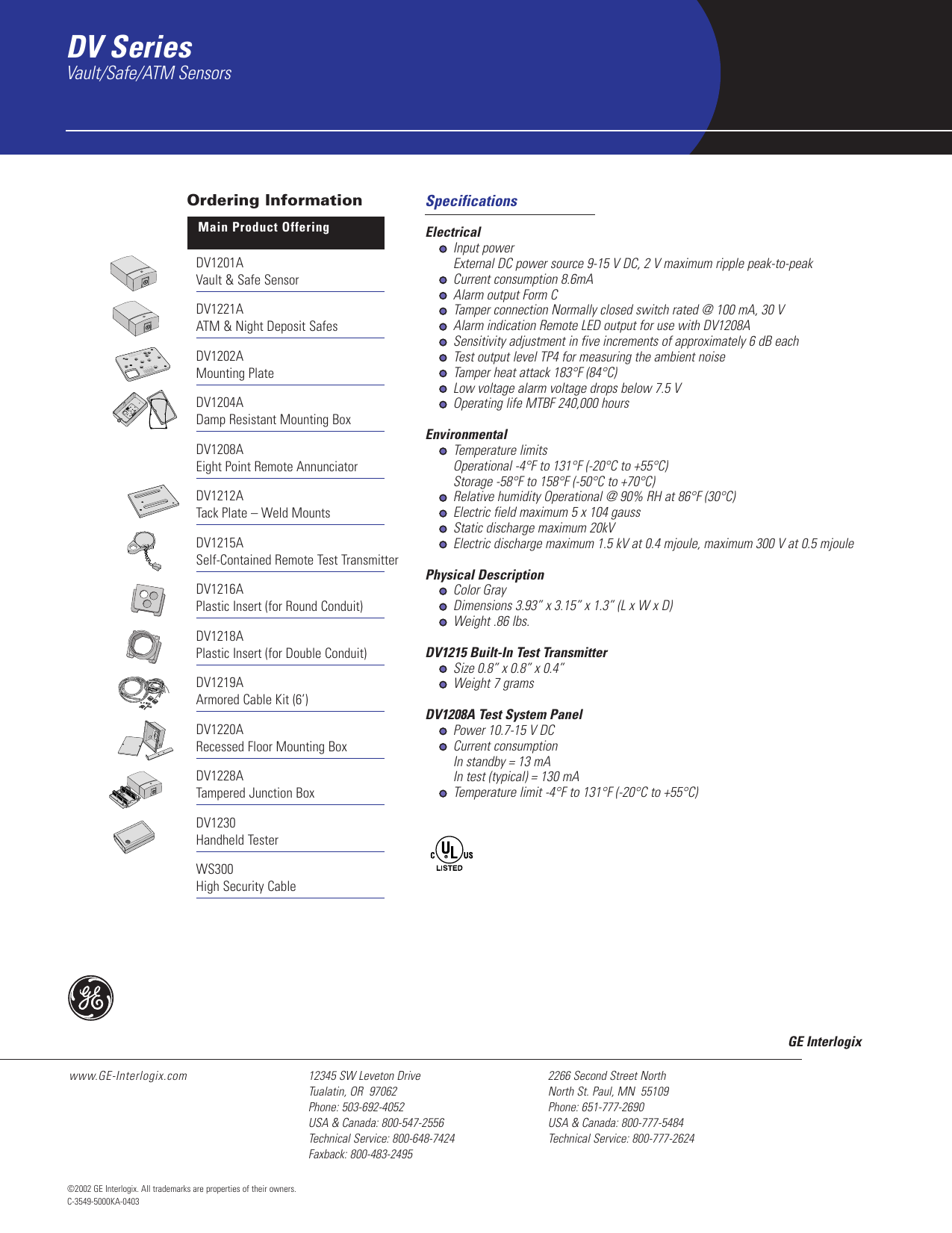 Page 2 of 2 - DV1201A  DV1221A Data Sheet