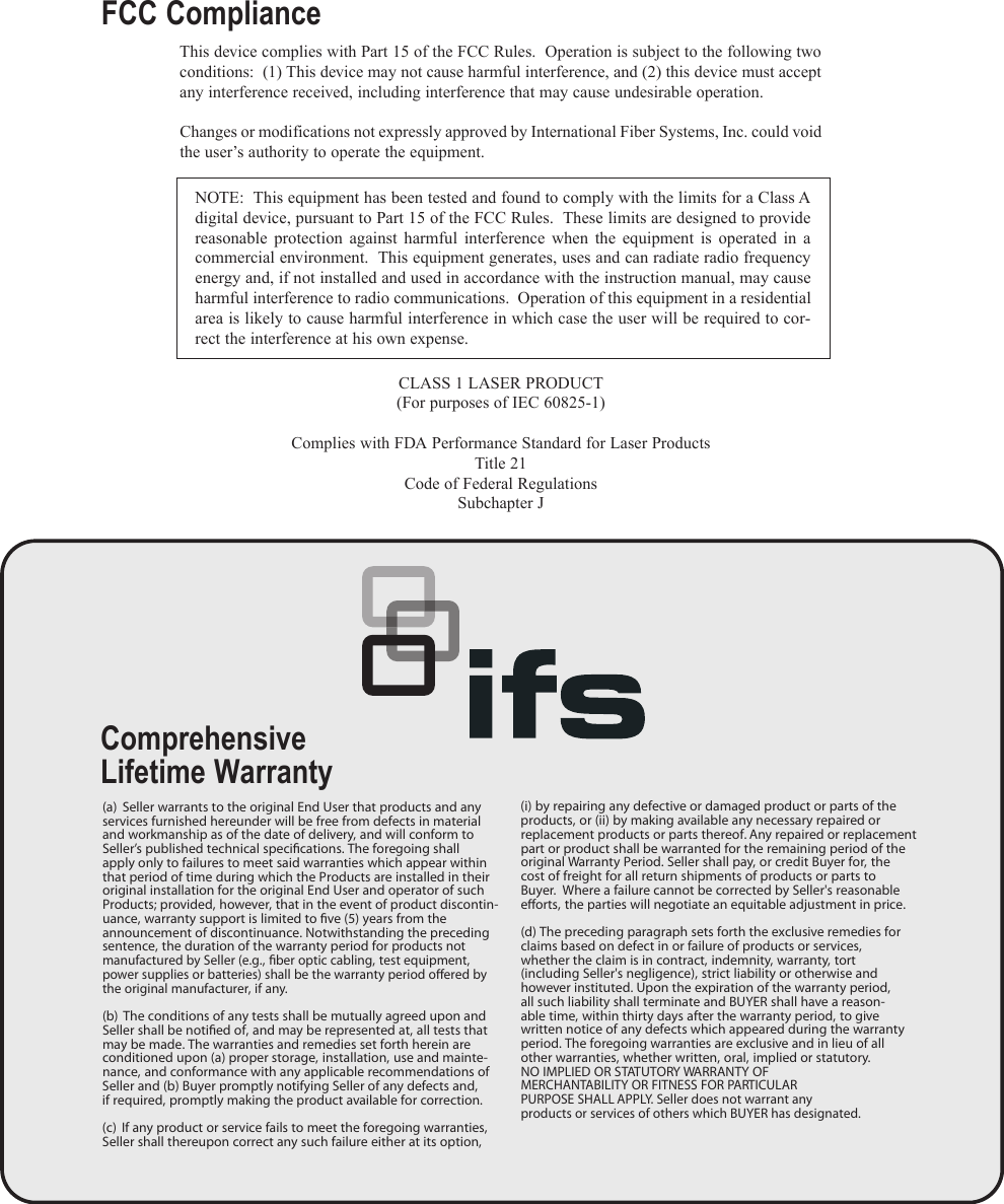 Page 3 of 5 - Warranty2  Ifs Vt1101m-ac Series Install & Oper Instr