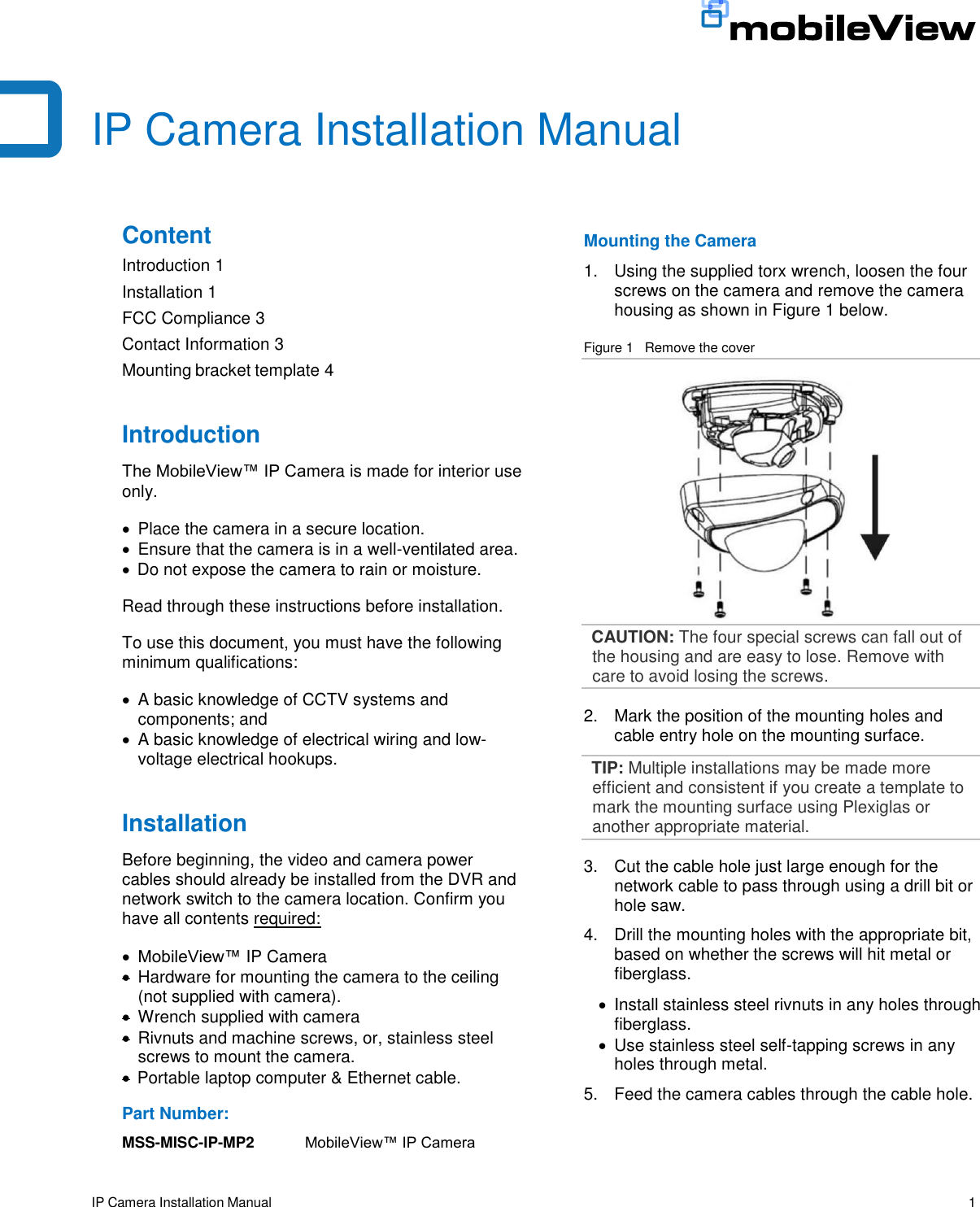 External Wedge Camera Installation Manual IP And Setup V1