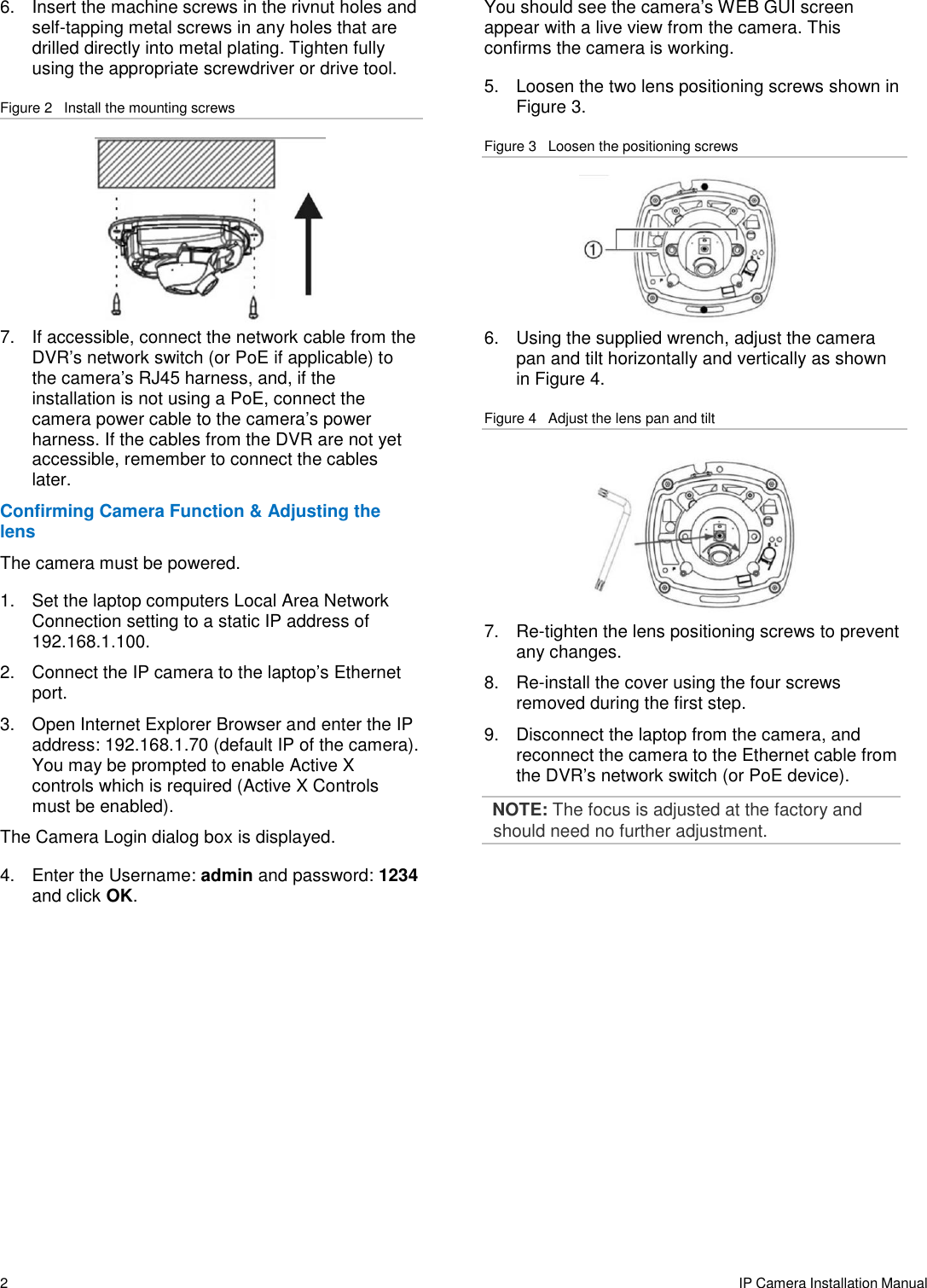 External Wedge Camera Installation Manual IP And Setup V1