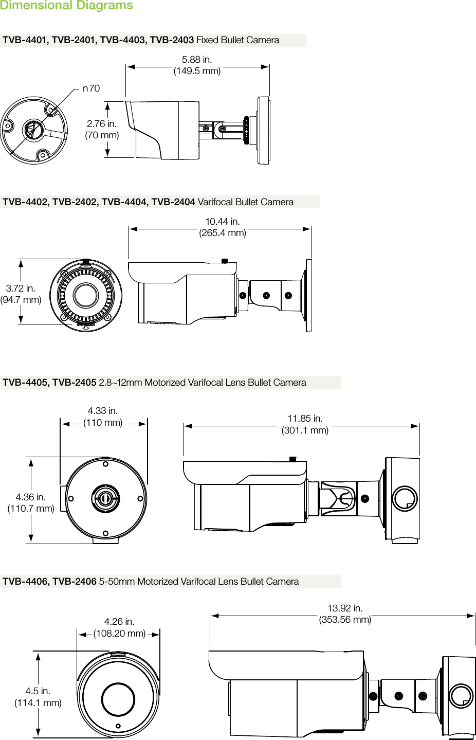 Page 3 of 4 - InterLogix Li-1672-Hd-Tvi-Bullet-Cameras-Ds-Web Data Sheet -- M5 Enclosure For Picture Perfect & Secure User Manual