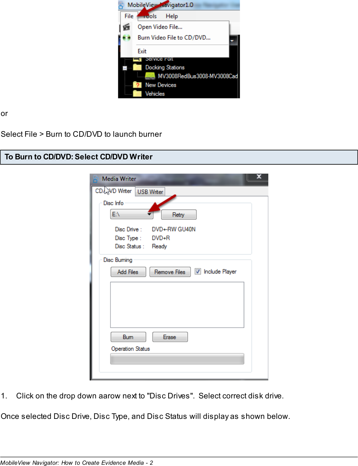 Page 2 of 7 - MobileView Navigator  Mobile View How To Create Evidence Media