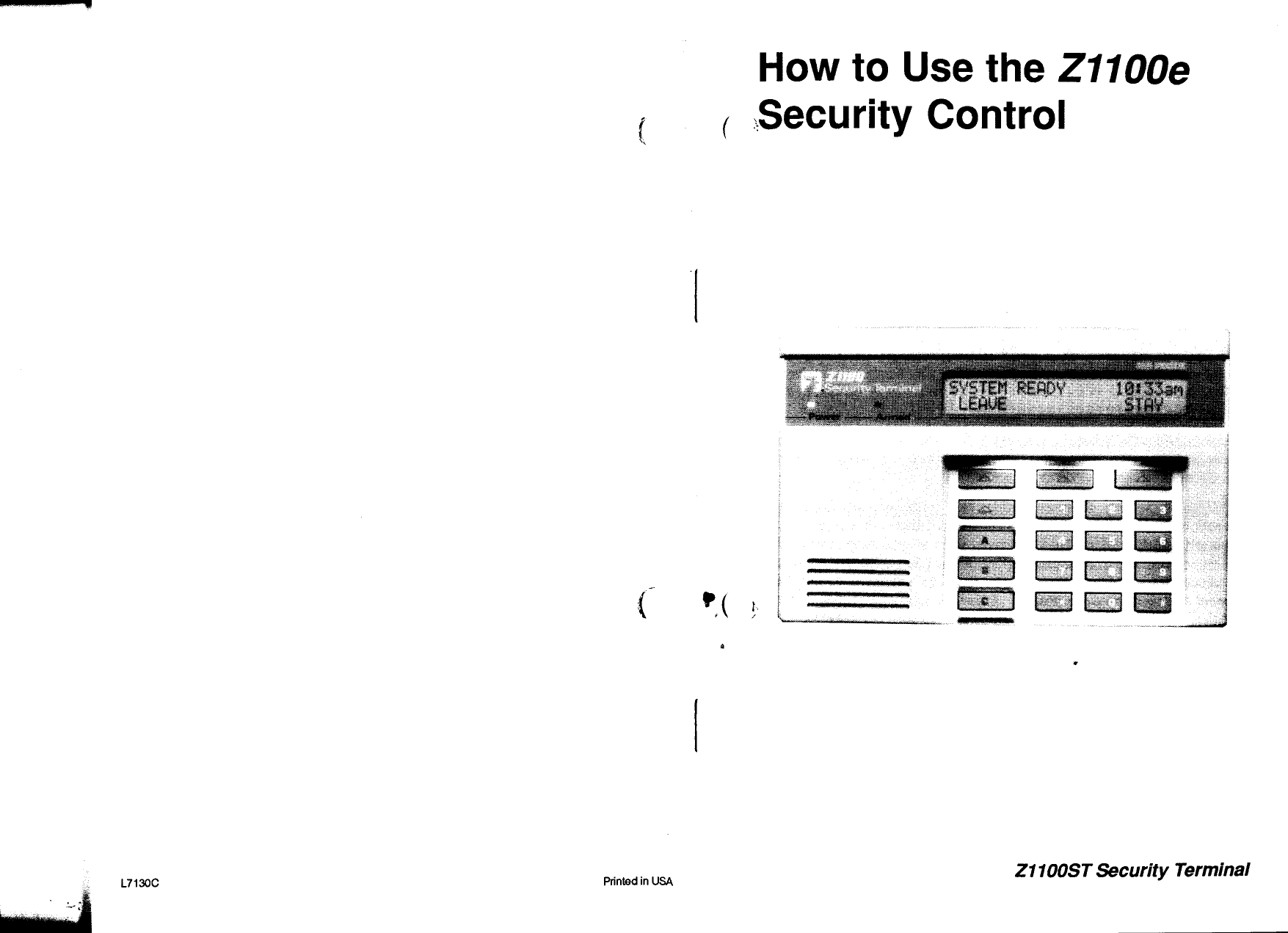 Page 1 of 12 - Z1100e LCD User Manual  Moose For Z1100ST Security Terminal