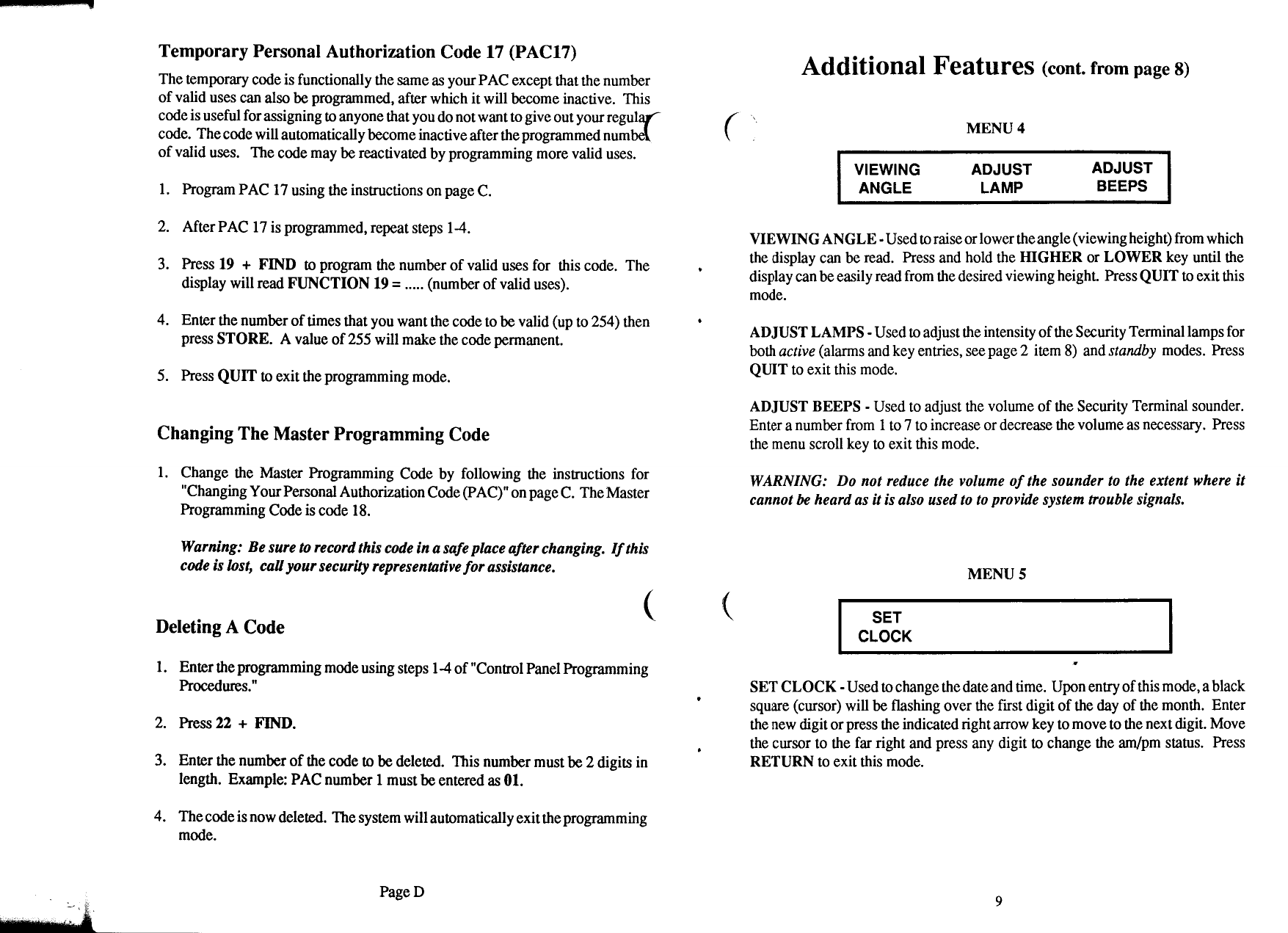 Page 8 of 12 - Z1100e LCD User Manual  Moose For Z1100ST Security Terminal