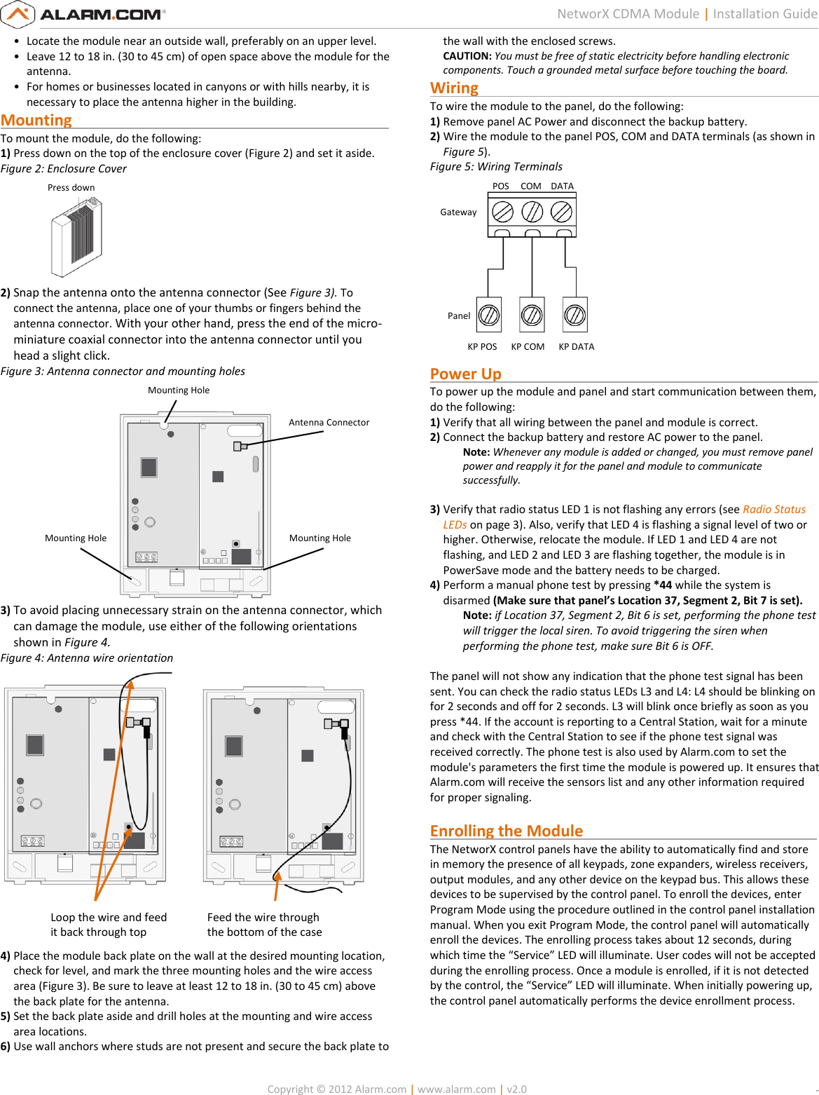 InterLogix Nx Cdma Module Installguide En V2.0 NetworkX GSM User Manual