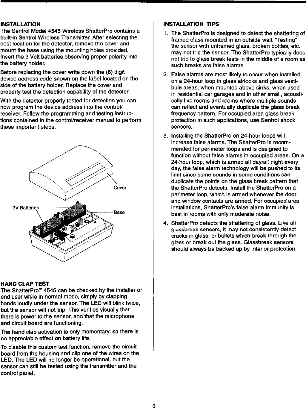 Page 3 of 4 - Print 40502.DCX (4 Pages)  Sentrol 4545 Install Instructions 1999