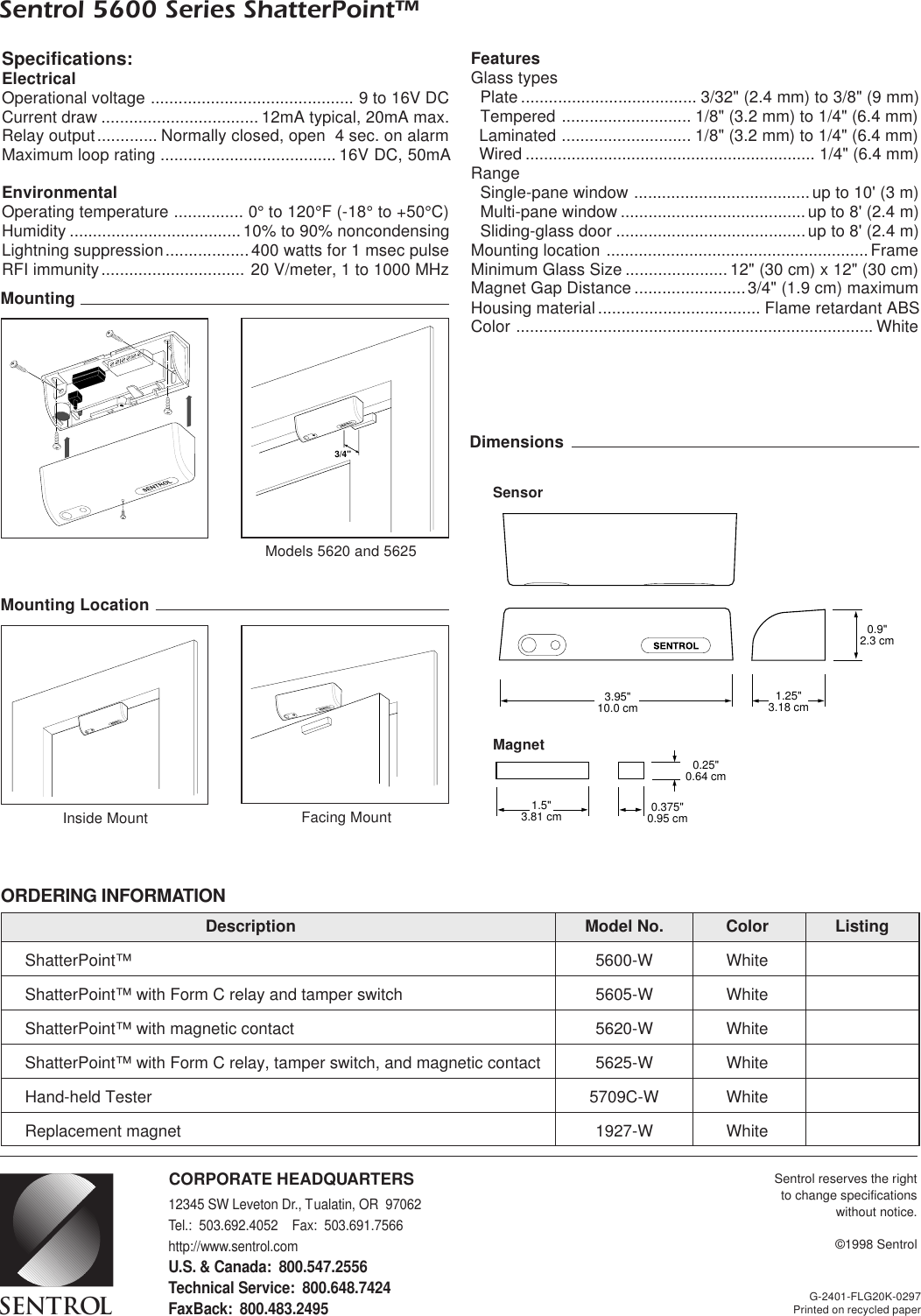 Page 2 of 2 - 5600 PIB  Sentrol Series Prd