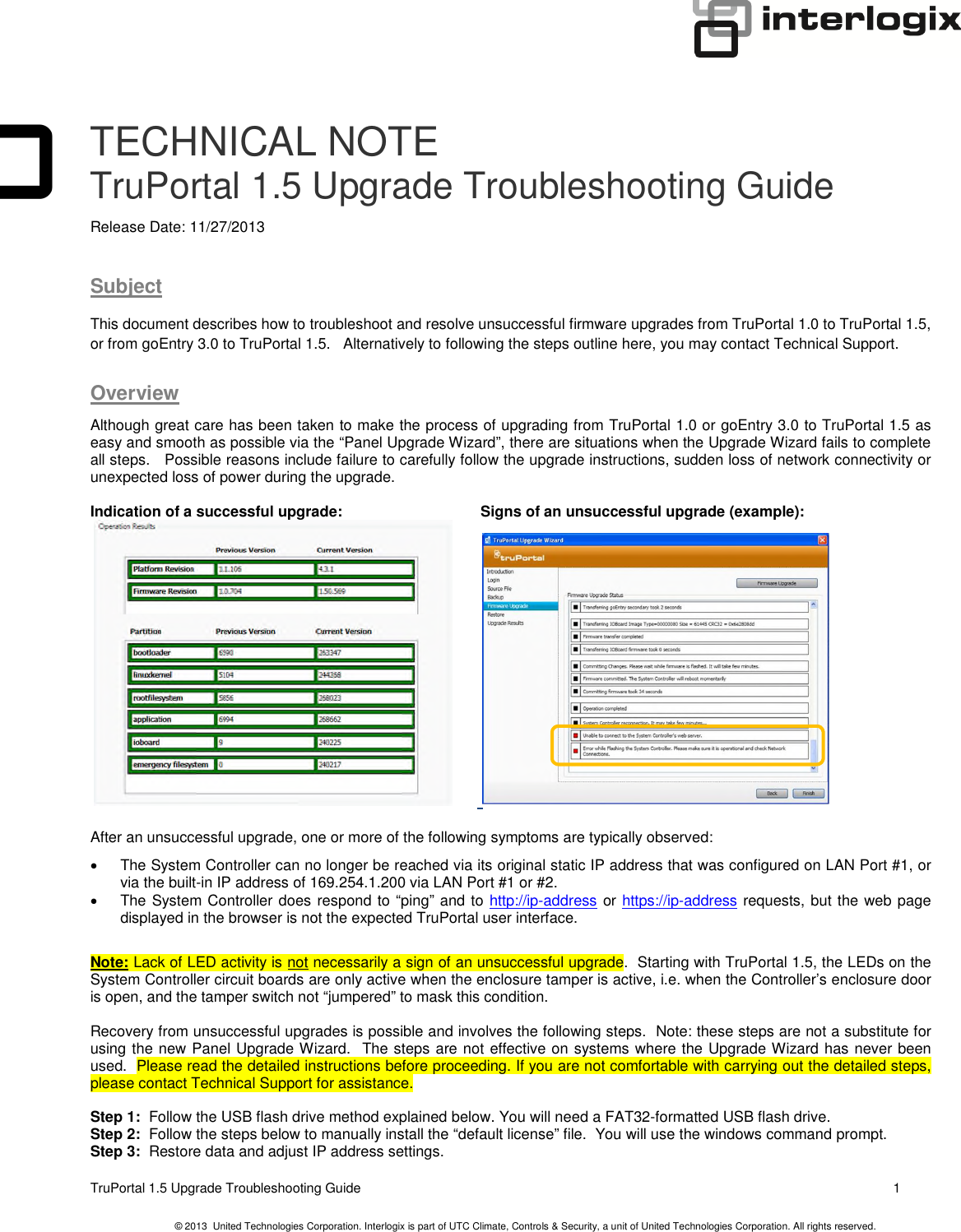 Page 1 of 5 - TruPortal 1 5 Upgrade Troubleshooting Guide  Tru Portal