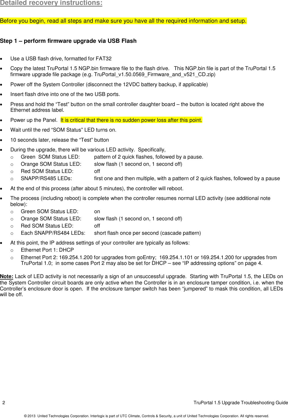 Page 2 of 5 - TruPortal 1 5 Upgrade Troubleshooting Guide  Tru Portal