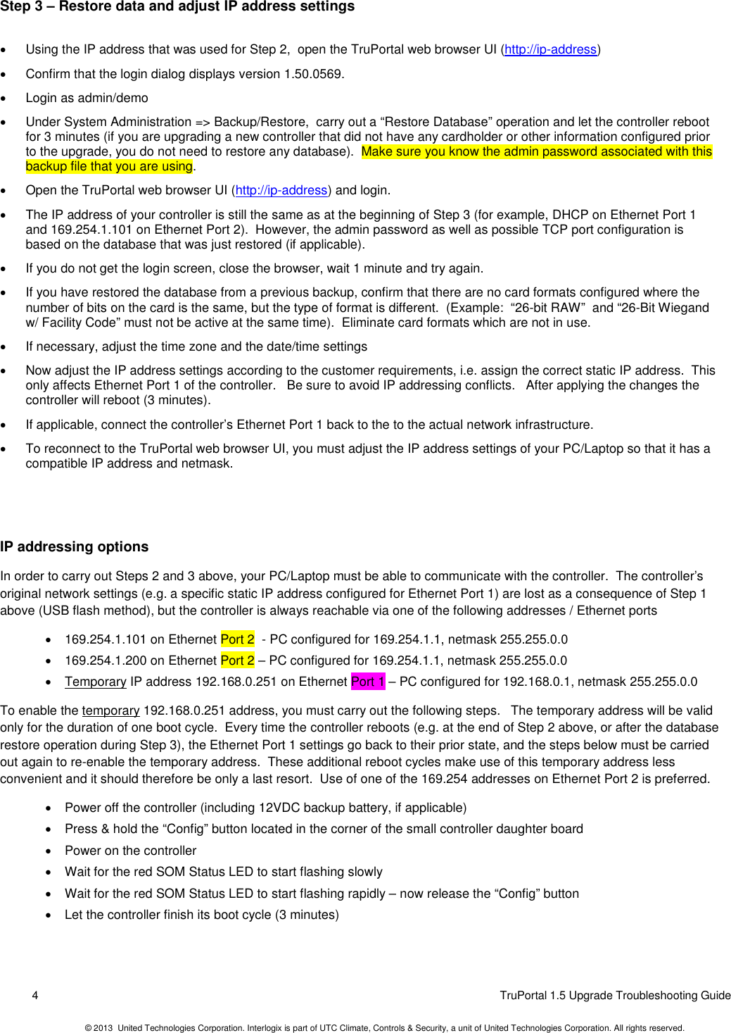 Page 4 of 5 - TruPortal 1 5 Upgrade Troubleshooting Guide  Tru Portal